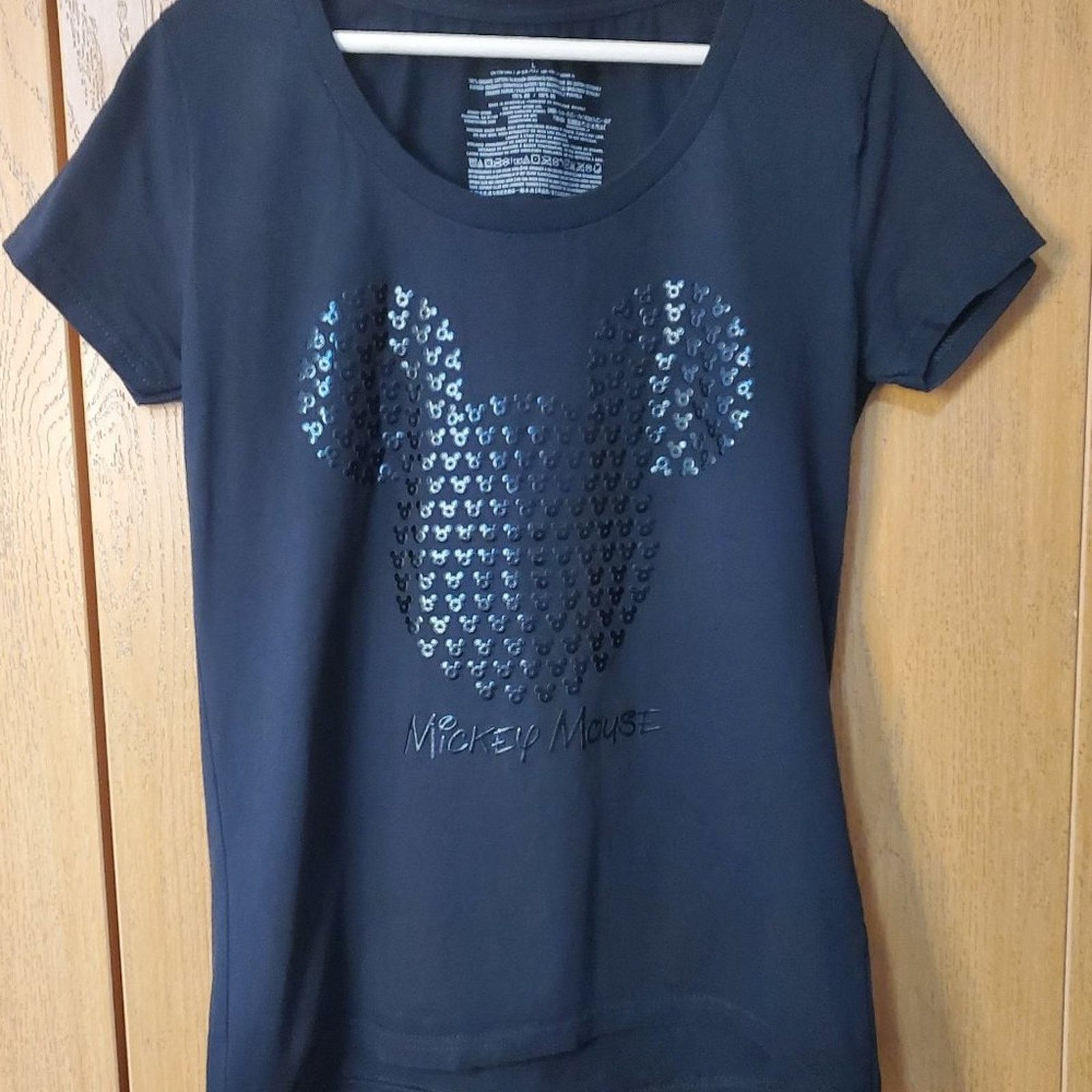 Disney Disney Store Black Mickey Mouse Swoop Neck T-Shirt Size L / US 10 / IT 46 - 2 Thumbnail