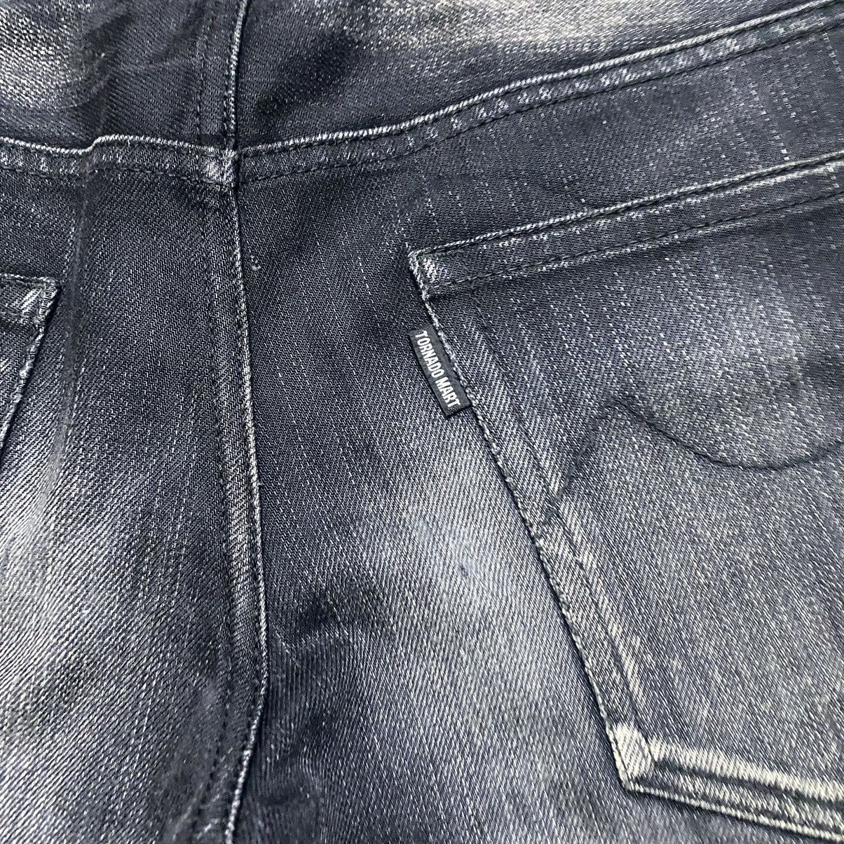Tornado Mart Tornado Mart Clawmark Black Denim Cropped Jeans Distressed Size US 30 / EU 46 - 18 Thumbnail