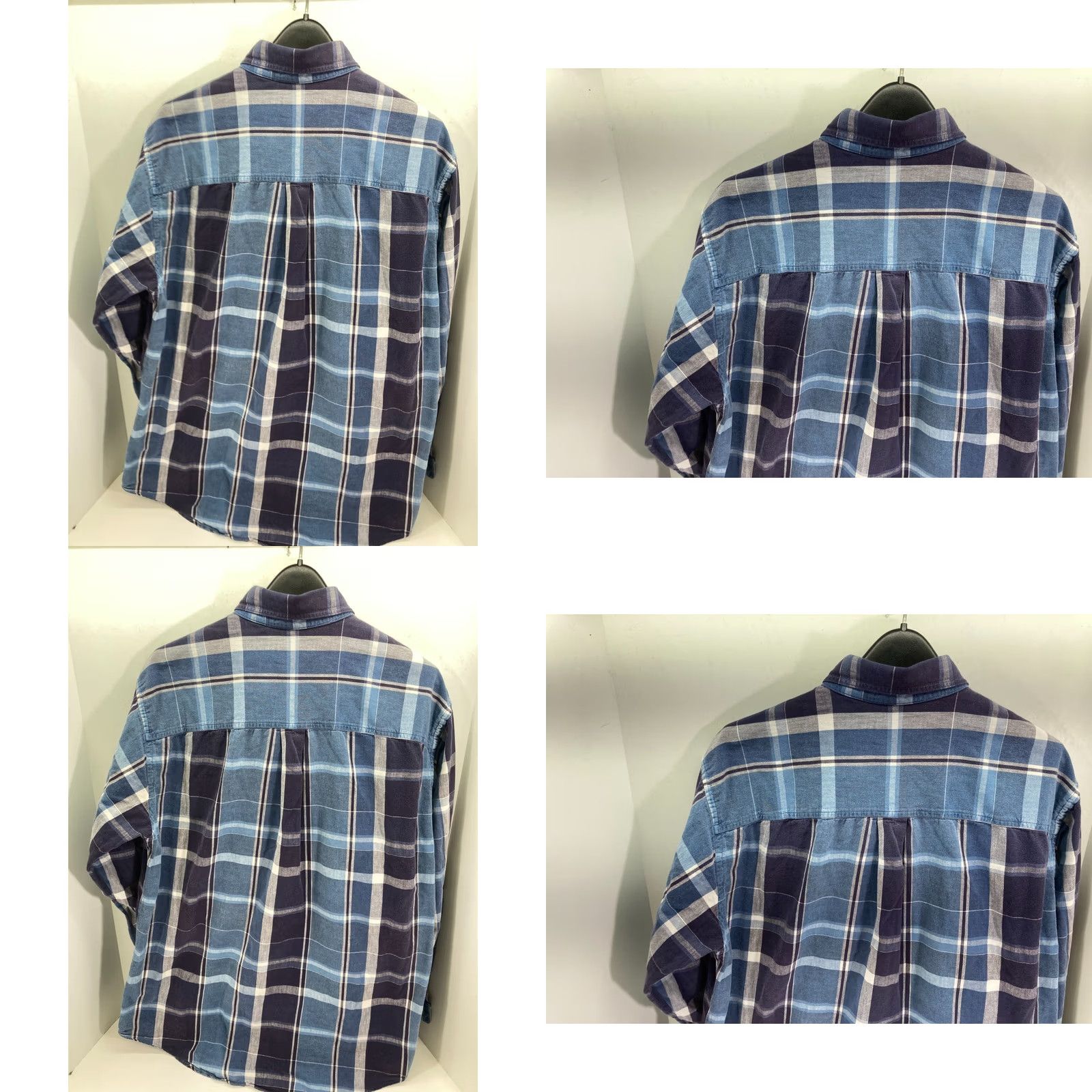 Lands' End Lands' End Button Down Shirt Mens L Blue Plaid Long Sleeve Button-Up Casual Travel 90s Outdoor Mens Regular Big & Tall Size US L / EU 52-54 / 3 - 8 Thumbnail