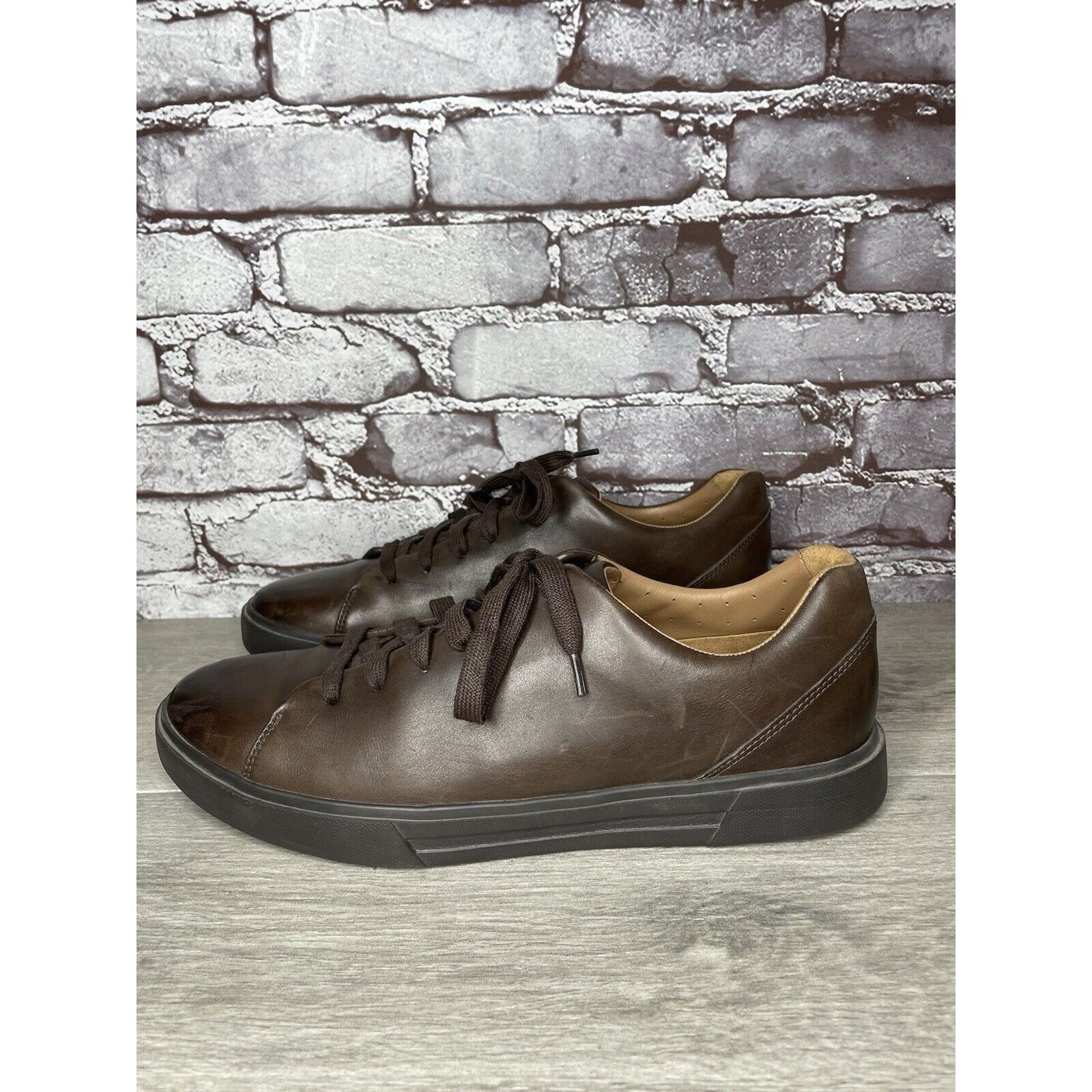 Clarks Clarks Unstructured Brown Leather Lace Up Casual Sneakers Sh Size US 11 / EU 44 - 15 Thumbnail