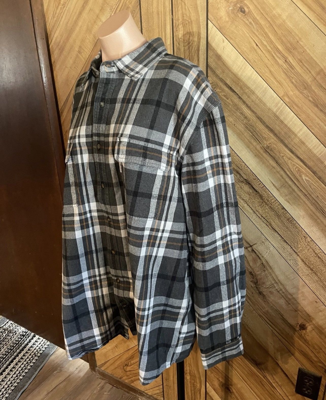 Carhartt Carhartt Men’s 2XL Gray Heavy Plaid Fleece Button Up Shirt Size US XXL / EU 58 / 5 - 3 Thumbnail