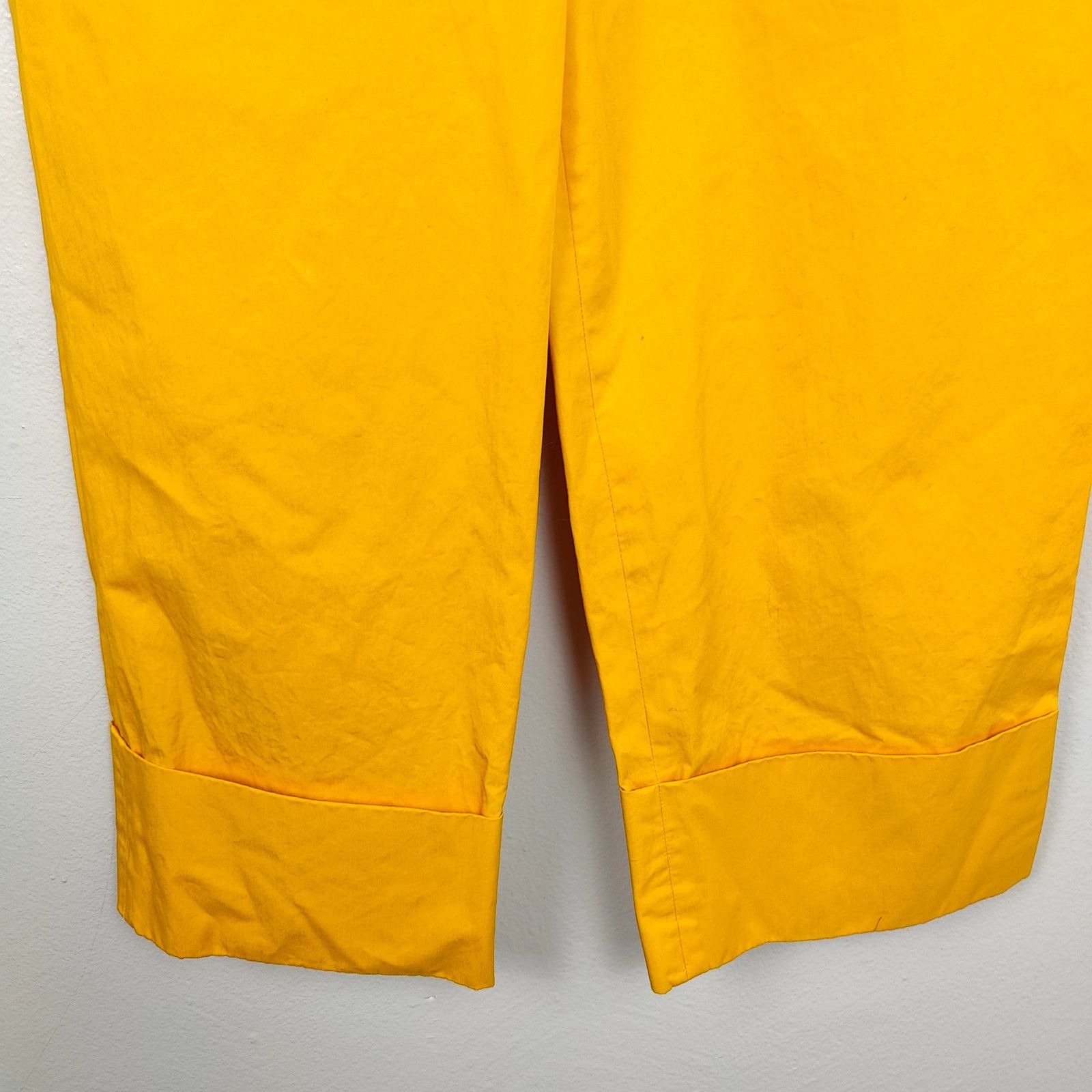 Other Boden Hambledon Pants Womens 4R Yellow Wide Leg Cuffed Size 27" / US 4 / IT 40 - 4 Thumbnail