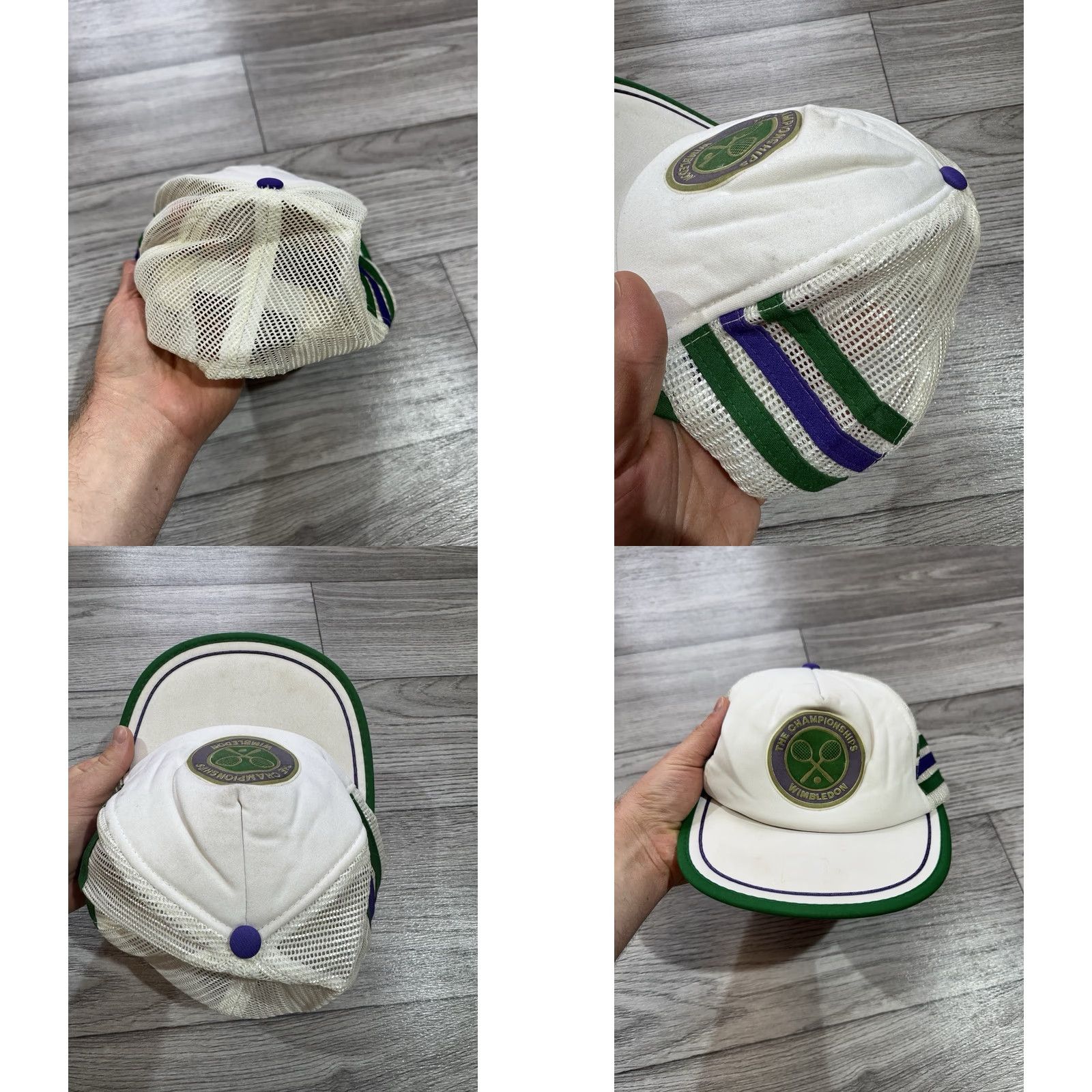 Vintage VINTAGE Wimbledon Tennis Snapback Trucker Hat Yupoong Made In Korea White OS Adults Mens Womens Size ONE SIZE - 8 Thumbnail