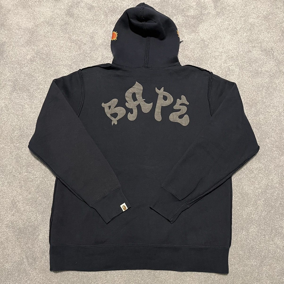 Bape RARE OG A Bathing Ape Bape Sun Flame Contrast Stitch Hoodie | Grailed