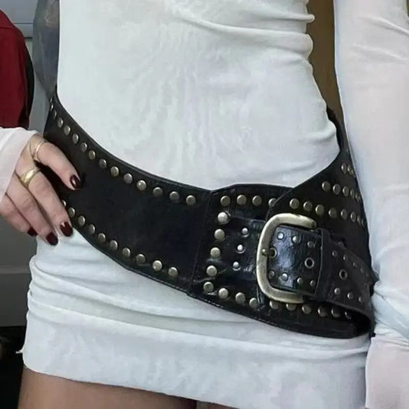 Japanese Brand Y2K Rivet Faux Leather Punk Style Crop Belts Size ONE SIZE - 9 Thumbnail