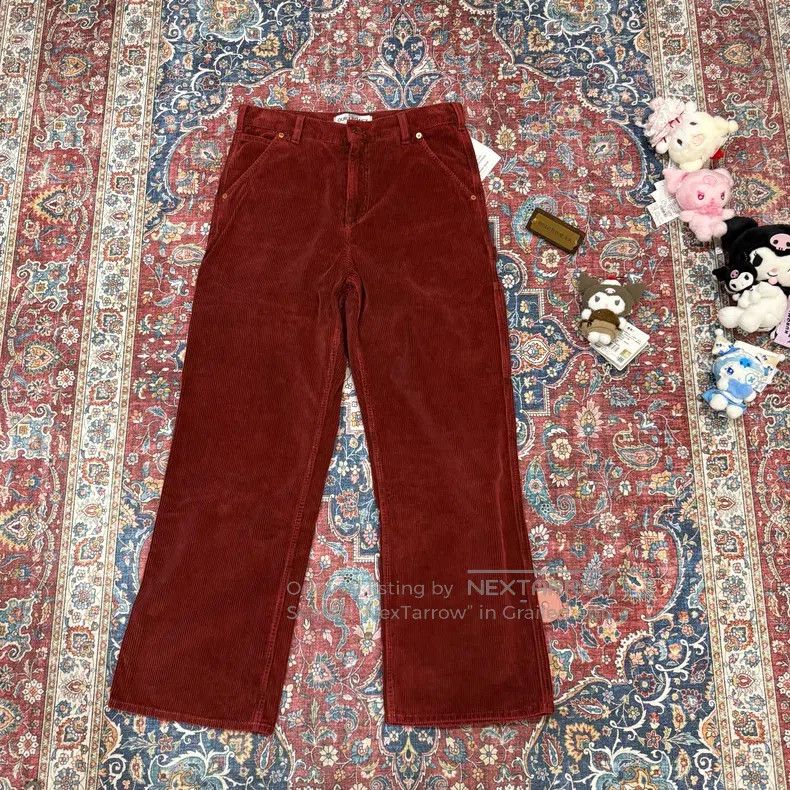 Our Legacy Our Legacy Corduroy Loggers Straight Leg Pants, Red Cordur Size US 30 / EU 46 - 1 Thumbnail