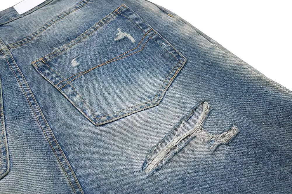 Japanese Brand × Vintage Frayed Damaged Hole Baggy Wide Leg Jean Size US 34 / EU 50 - 5 Thumbnail