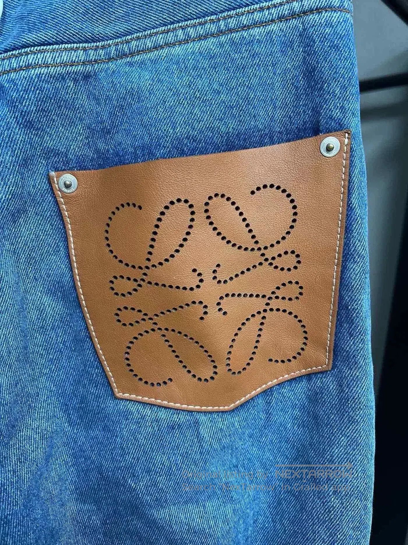 Loewe Loewe Blue Jeans with Leather Logo. Size US 34 / EU 50 - 4 Thumbnail