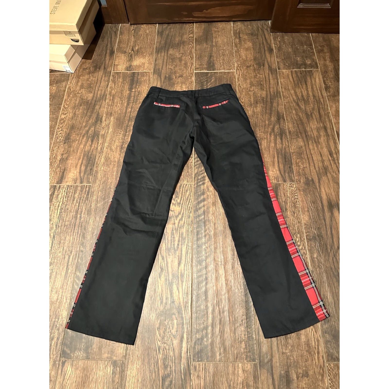 Vintage VINTAGE Serious Clothing Pants Women 9 Plaid 90s Punk Rock n Roll Wide-Leg Gray Size 30" / US 8 / IT 44 - 7 Thumbnail