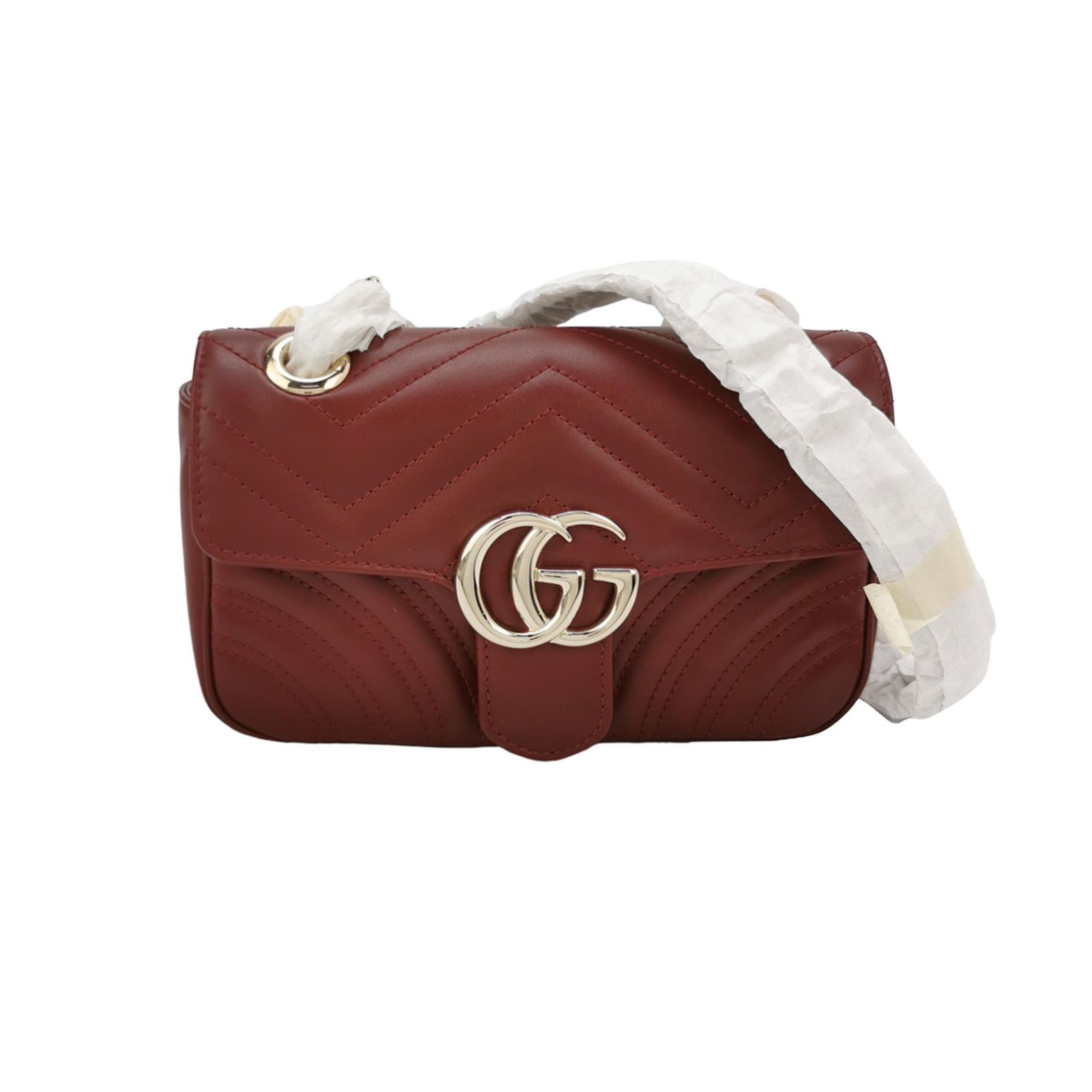 Gucci Gg Marmont Leather Shoulder Bag Red, Women's