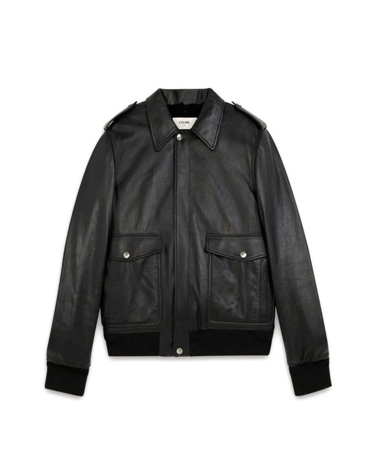 Celine Celine 20FW distressed aviator leather shearling jacket sz50 Size US M / EU 48-50 / 2 - 1 Thumbnail