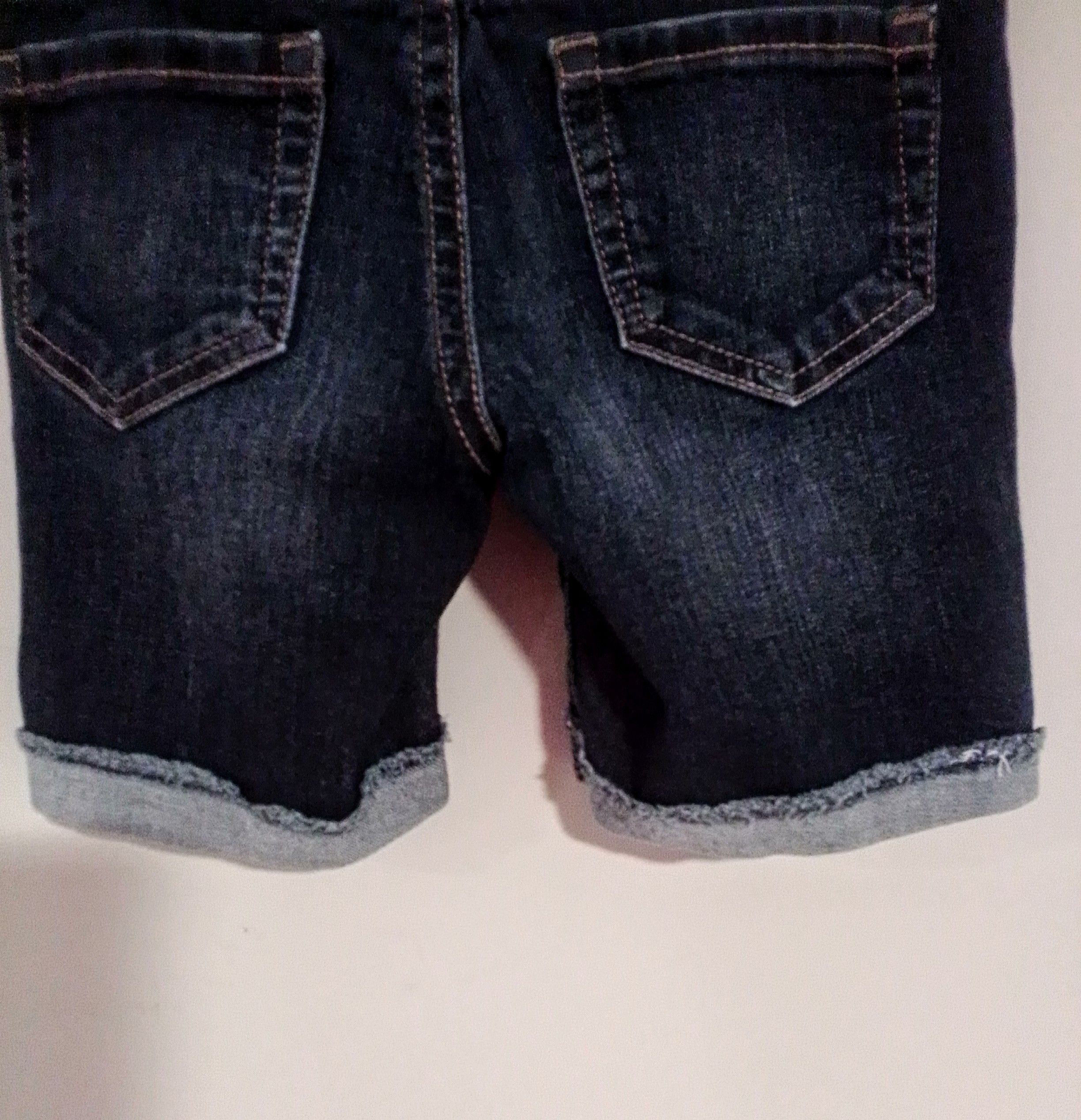 Arizona Jean Co. Girls Kids Dark Navy Distressed Shorts with Metal Buttons Size 30" / US 8 / IT 44 - 6 Thumbnail
