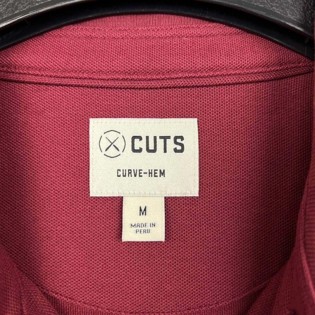 Cuts Cuts Curve Hem Polo Shirt Men Red Collared Pima Cotton M Size US M / EU 48-50 / 2 - 6 Thumbnail