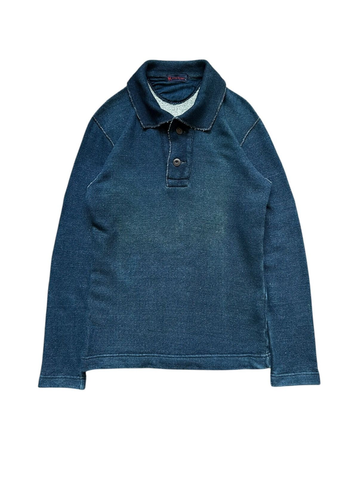 45rpm 00’s R by 45RPM indigo dyed polo long sleeve Size US S / EU 44-46 / 1 - 1 Thumbnail