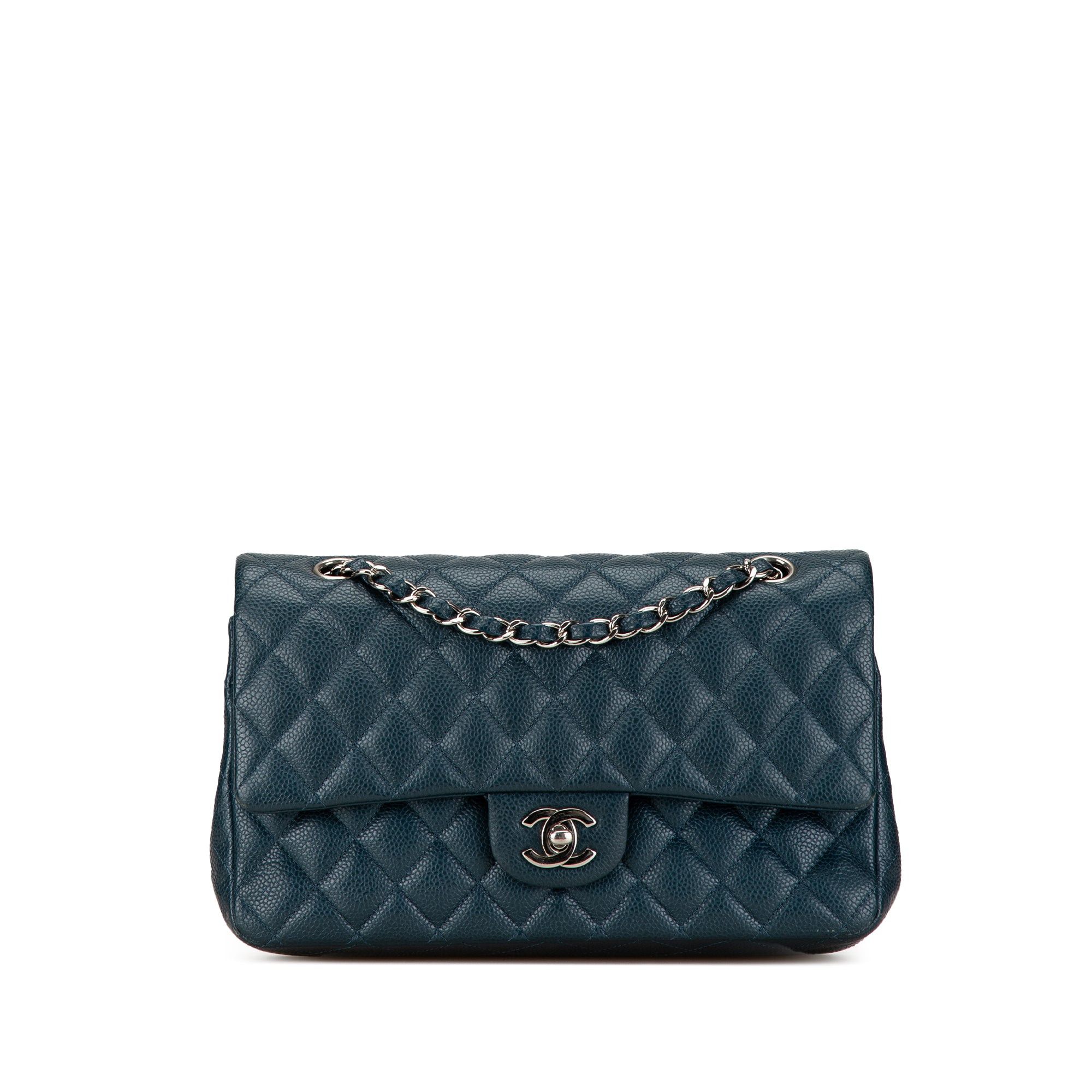Chanel Chanel Medium Classic Caviar Double Flap Blue Size ONE SIZE - 1 Thumbnail