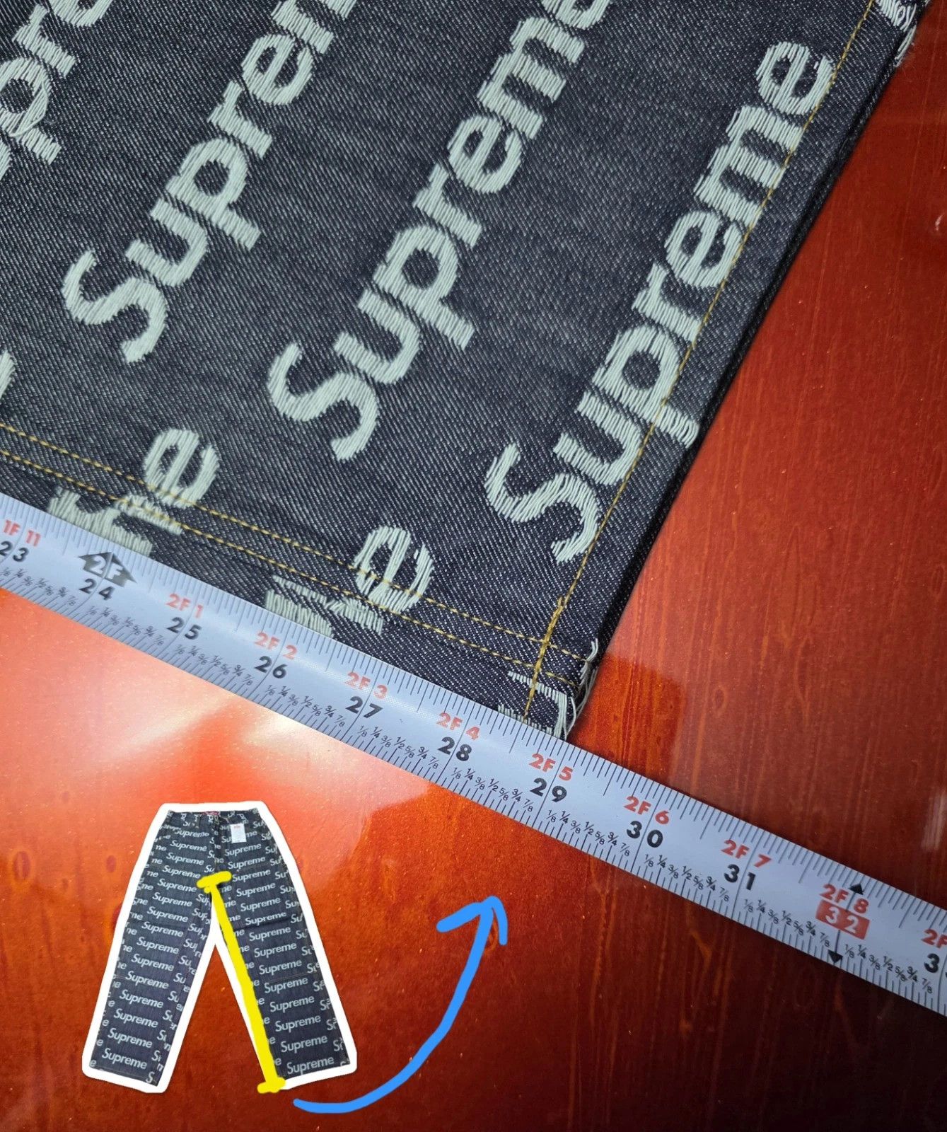 Supreme Supreme Jacquard Logos Double Knee Denim Painter Jeans Sz