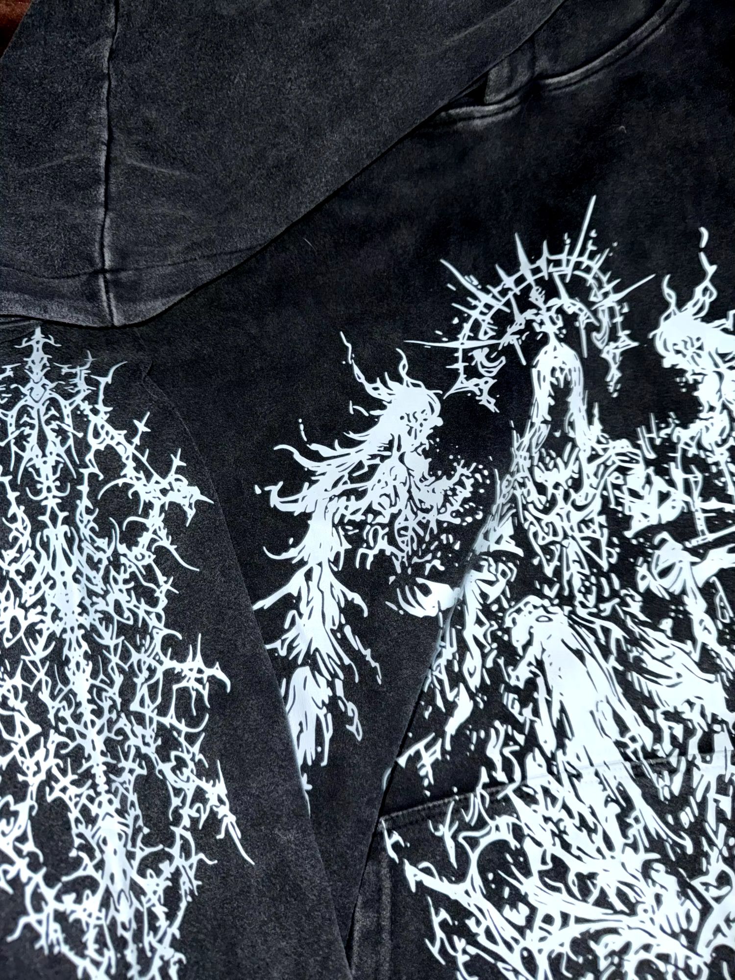 Japanese Brand × Vintage Y2K Dark Gothic Streetwear Hoodie - Angel Print Oversized Size US L / EU 52-54 / 3 - 4 Thumbnail