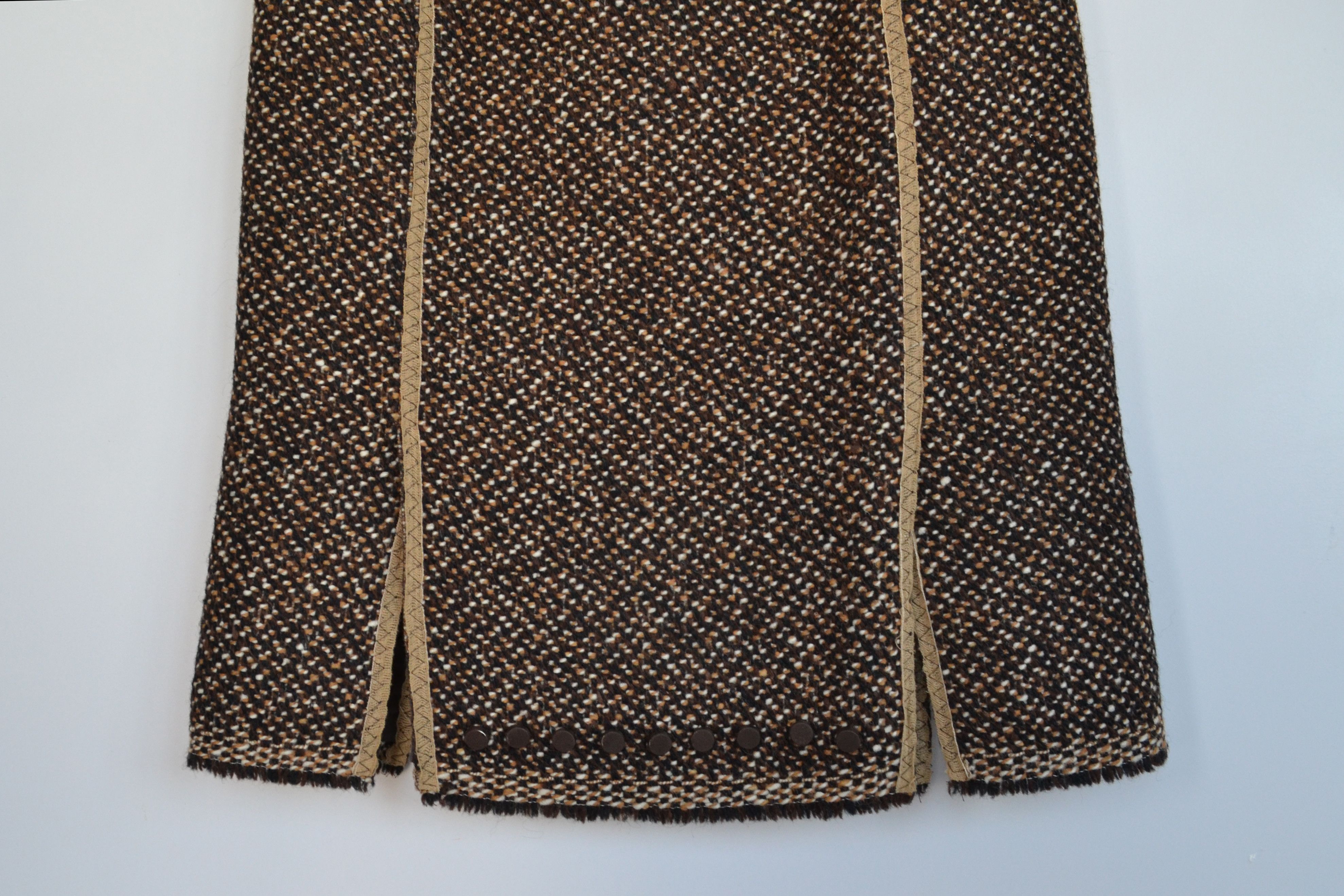 Prada PRADA Skirt Slits Wool Knit Brown F/W 2000 Size 40 Size 27" / US 4 / IT 40 - 4 Thumbnail