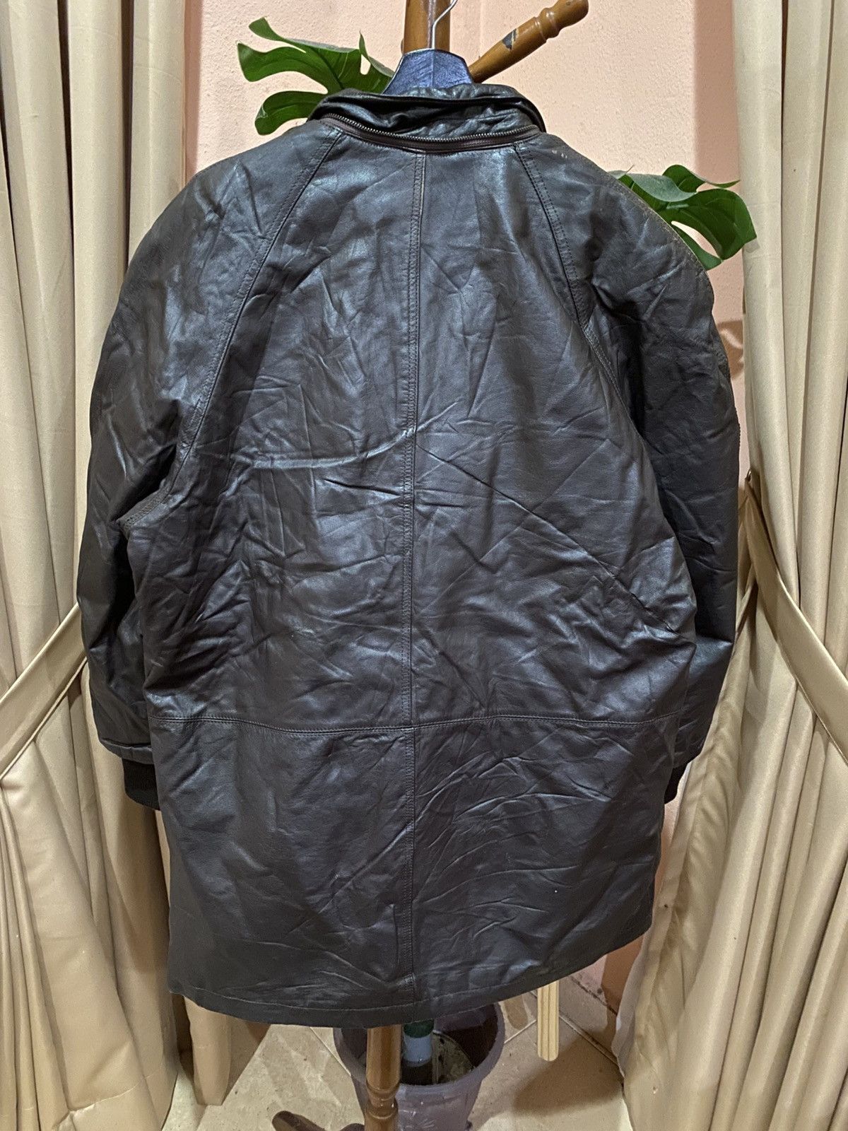 Valentino Vintage Valentino Uomo Black Leather Coat – Quilted Liner Size US L / EU 52-54 / 3 - 7 Thumbnail