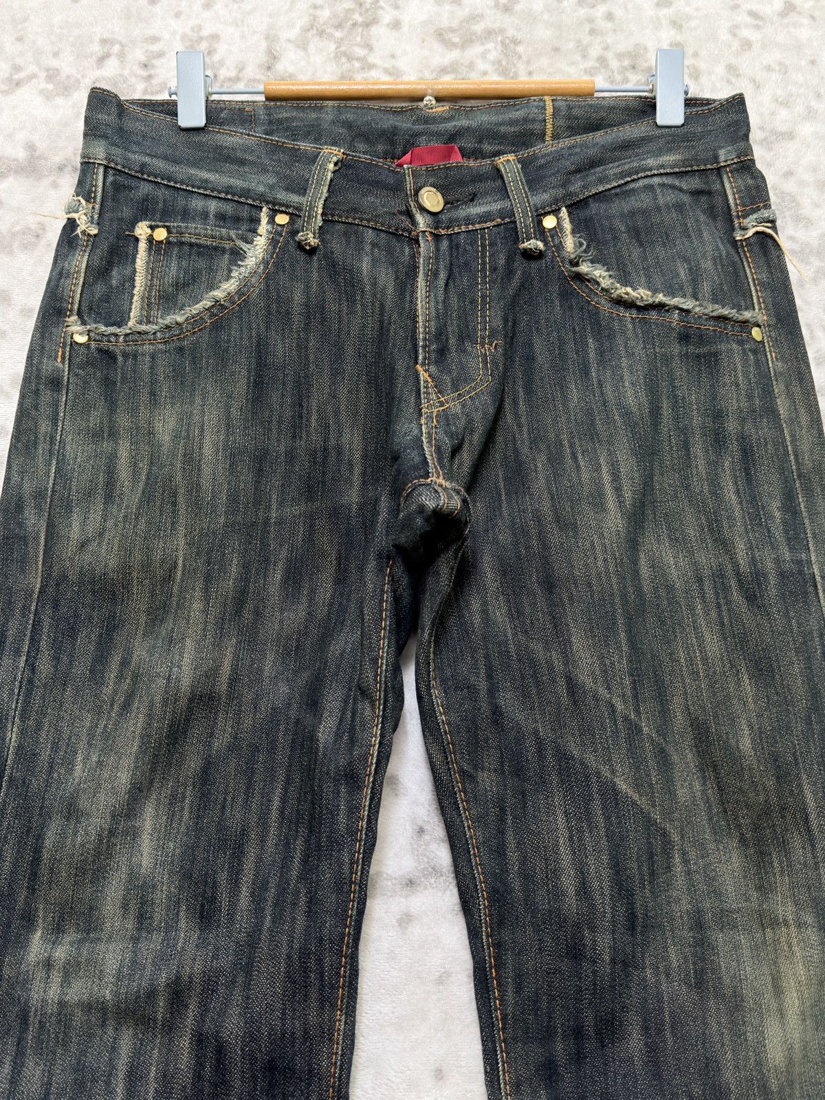 Edwin Flared EDWIN 503 Distressed Style V Pocket Denim Jeans Size US 31 - 3 Thumbnail