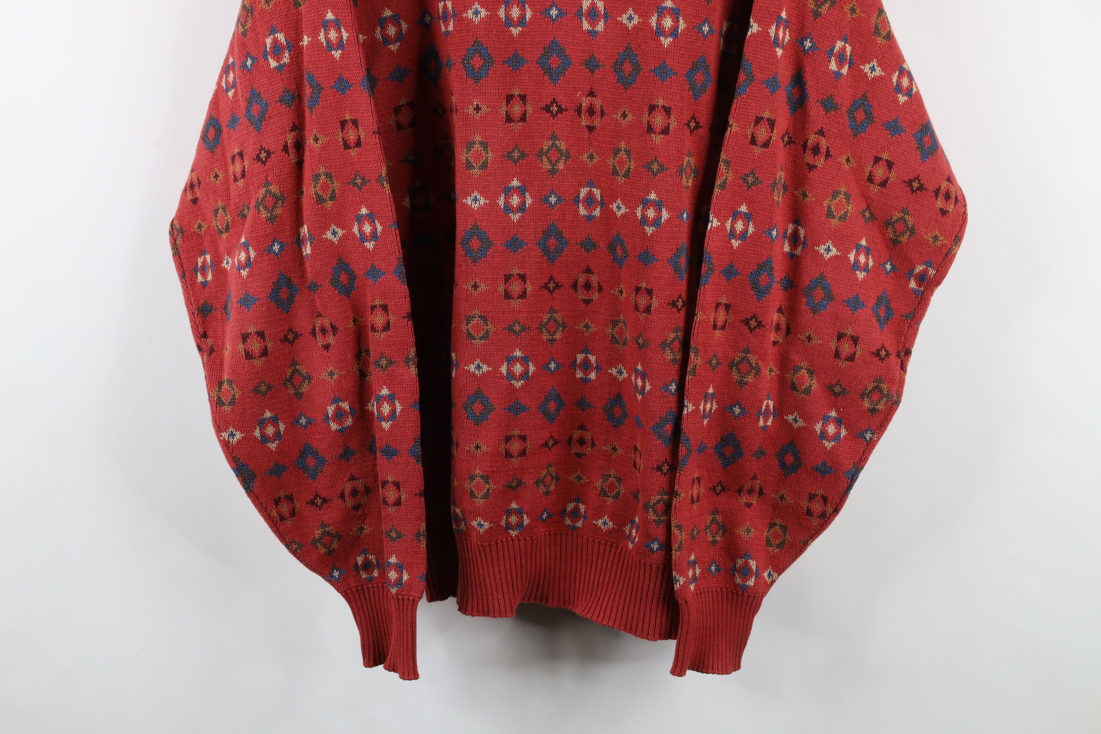 Vintage Vintage 90s Streetwear Geometric Cotton Crewneck Sweater USA Size US L / EU 52-54 / 3 - 3 Thumbnail