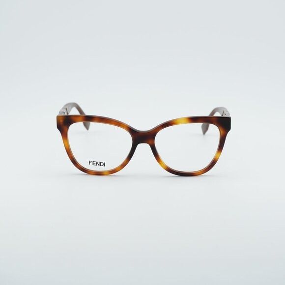 Fendi Fendi FE50093I 053 Eyeglasses Havana 54mm Square Frame Size ONE SIZE - 2 Thumbnail