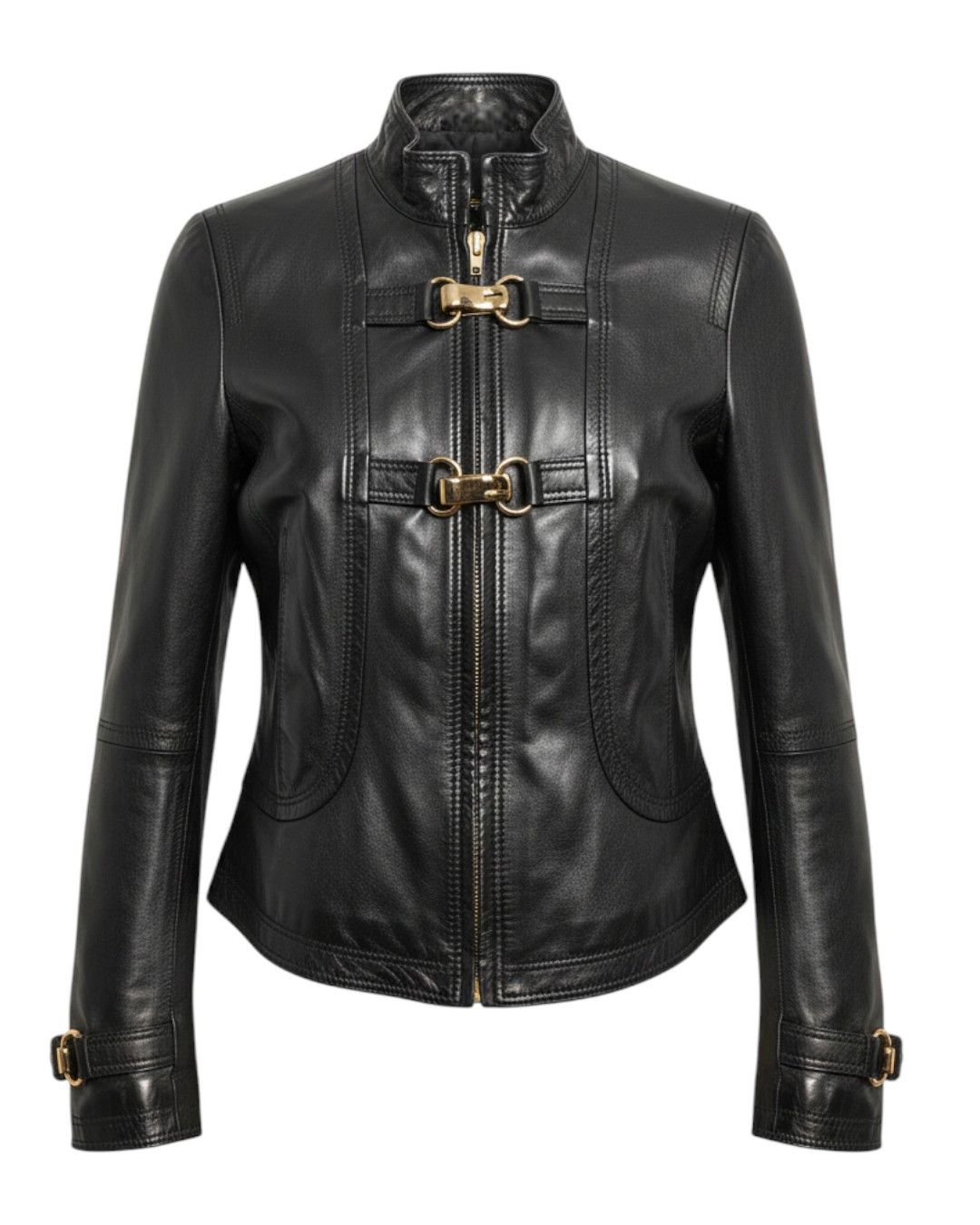Gucci LEATHER CHAINS BIKER JACKET Size XS / US 0-2 / IT 36-38 - 1 Thumbnail
