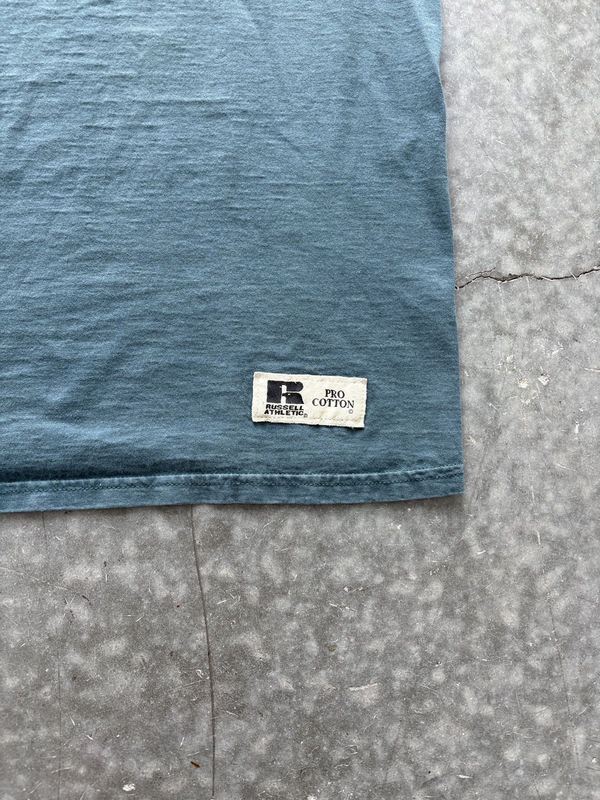 Russell Athletic Vintage Y2K Russell Pro Cotton Pocket Tee Turquoise Size US XL / EU 56 / 4 - 2 Thumbnail