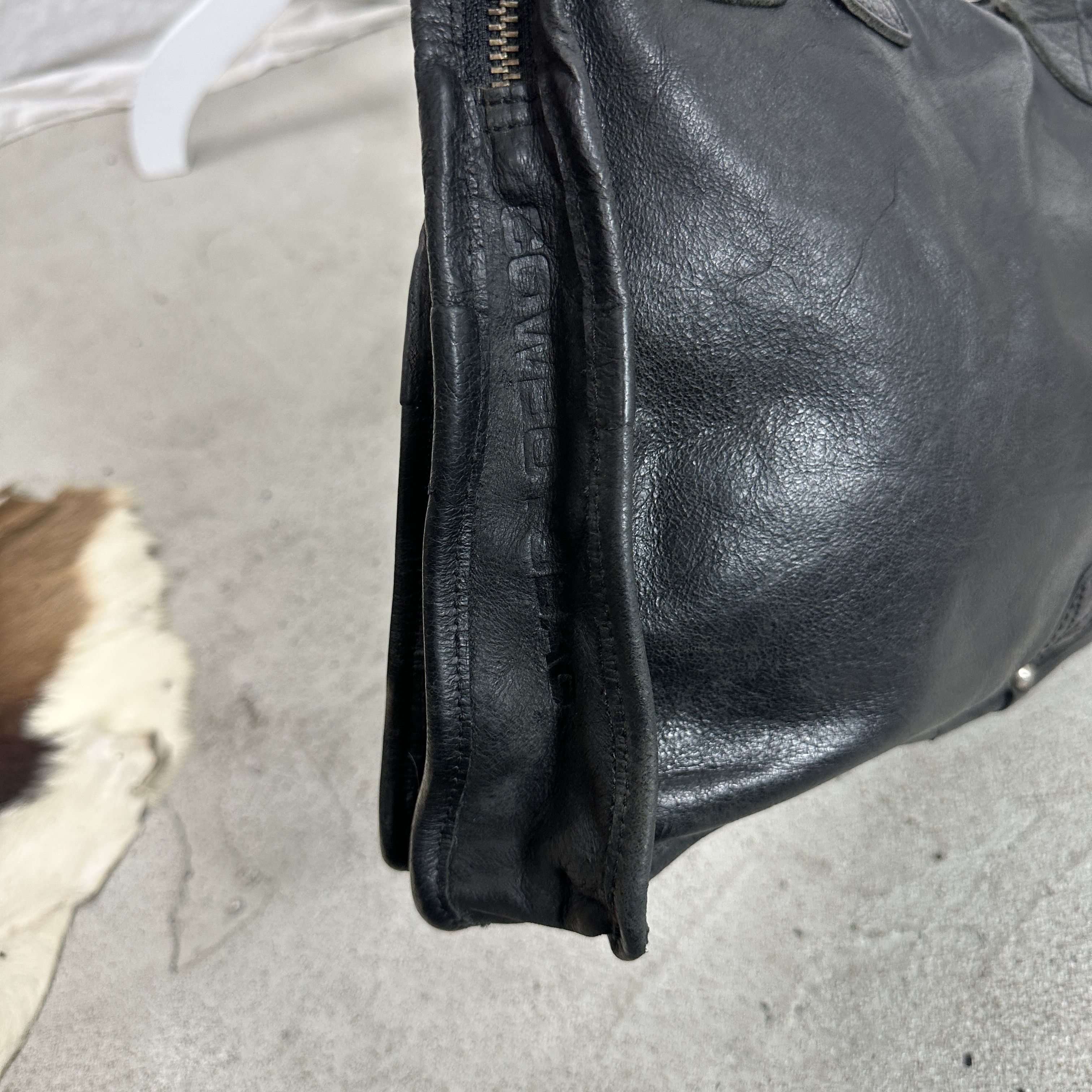 Vintage Vintage Leather Opium Avant Garde Biker Washed Bag 00s Size ONE SIZE - 3 Thumbnail