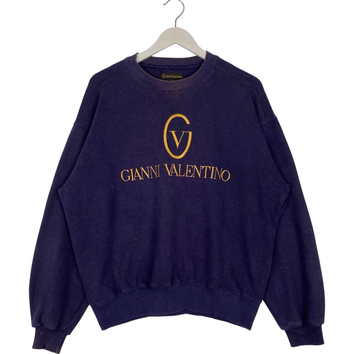 Vintage Vintage Gianni Valentino Sweatshirt Crewneck Big Logo Purple Size US M / EU 48-50 / 2 - 1 Thumbnail
