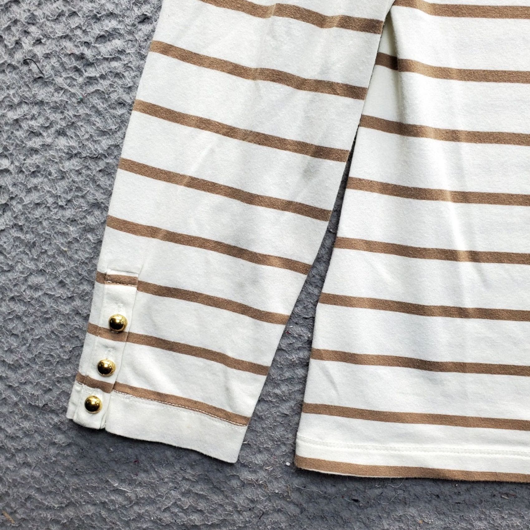 Brooks Brothers Brooks Brothers T Shirt Womens Multicolor Striped Stretch Long Sleeve Crewneck Size M Size M / US 6-8 / IT 42-44 - 6 Thumbnail