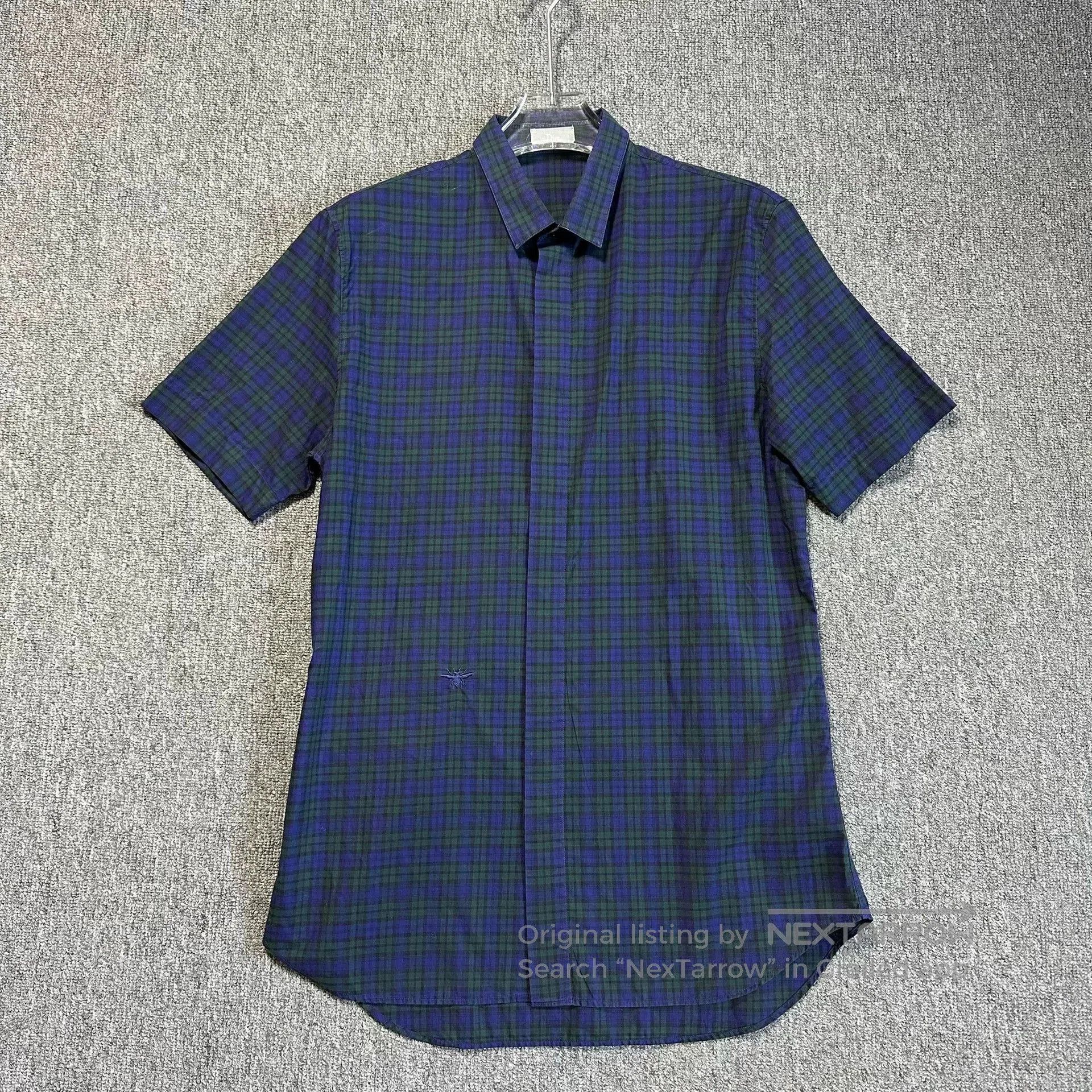 Dior Dior Short Sleeve Shirt in Dark Blue Check. Size US M / EU 48-50 / 2 - 1 Thumbnail