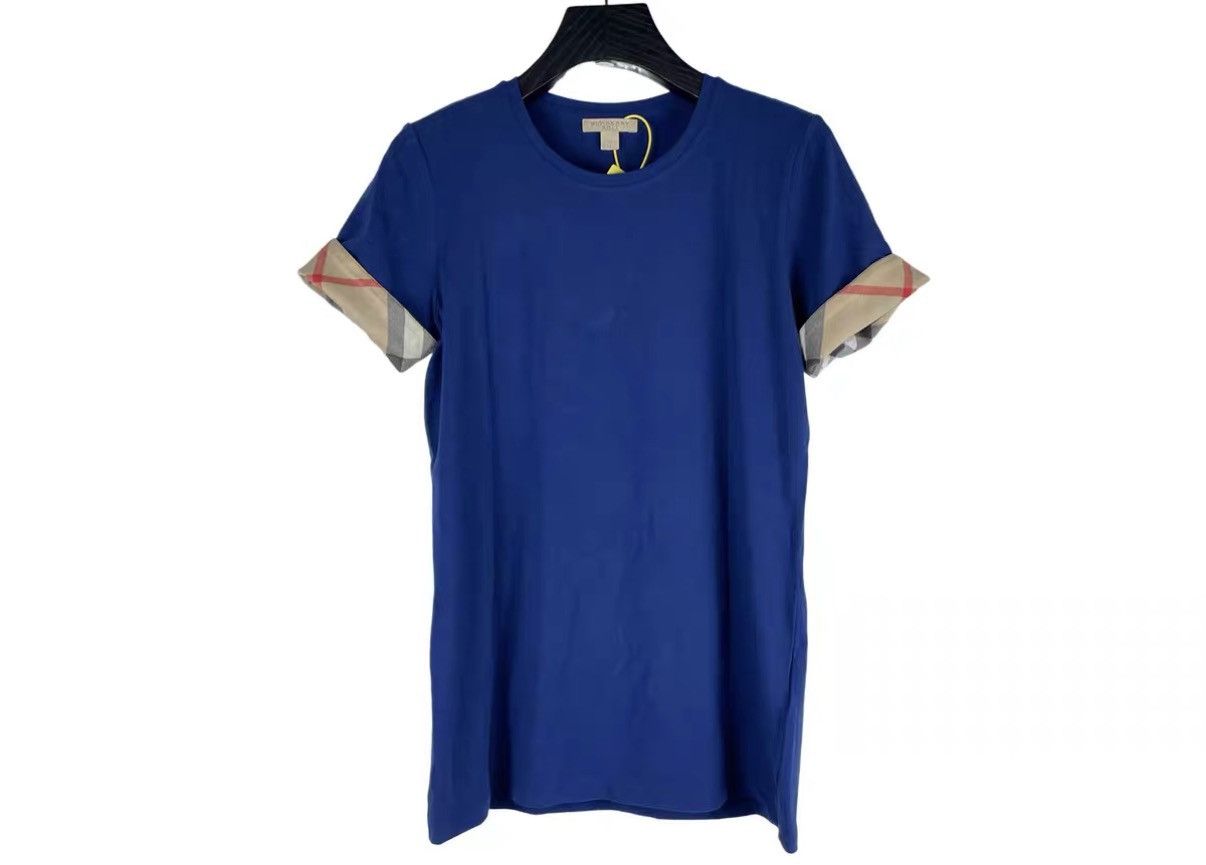 Burberry Burberry Blue Short Sleeve with Cuff Check Detail J31 Size US M / EU 48-50 / 2 - 1 Thumbnail