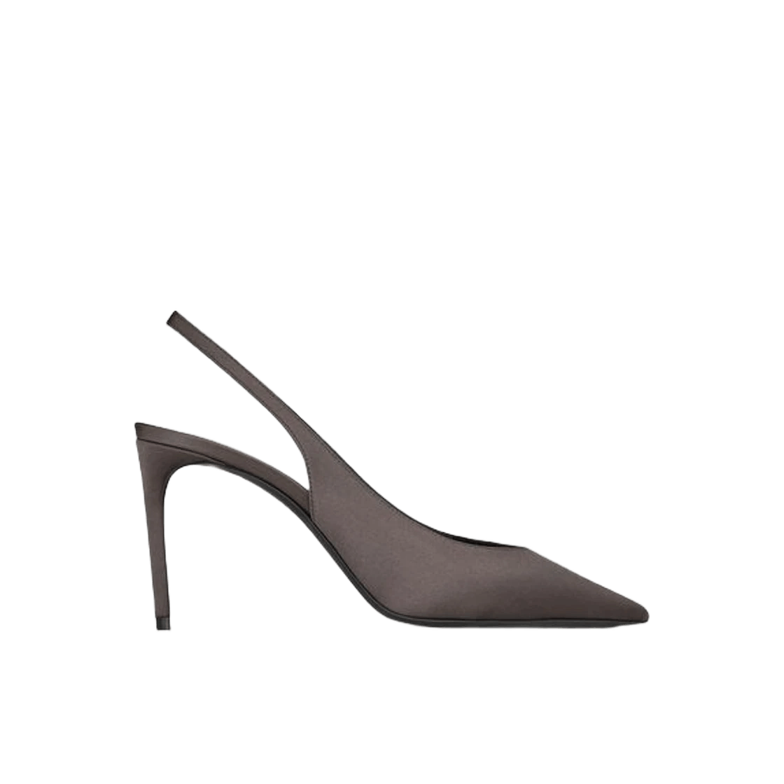 Saint Laurent Paris o1s1wg111124 Zoe Slingback Pumps in Silk Satin in Storm Gray Size US 11 / IT 41 - 1 Thumbnail