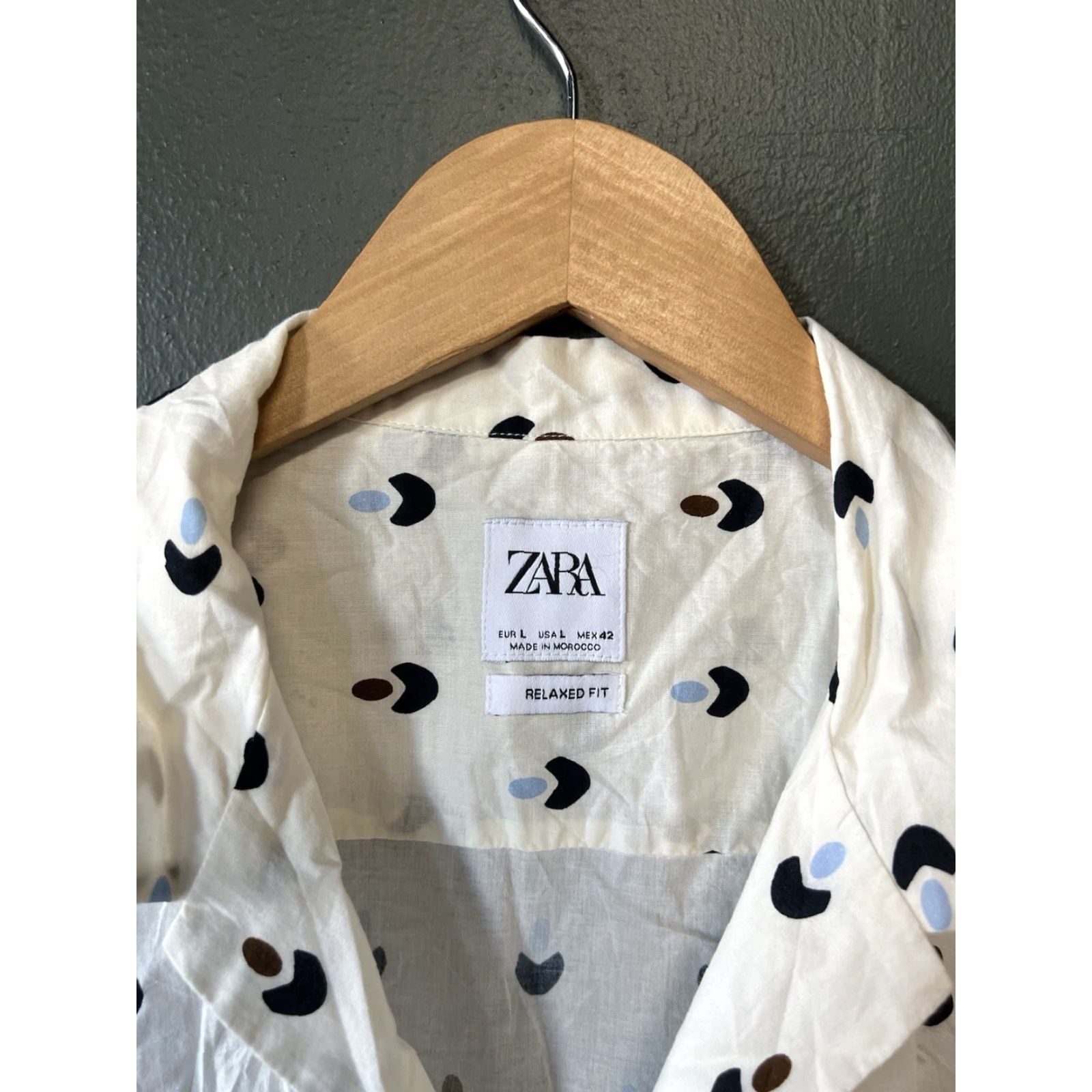 Zara Zara Shirt Mens White Short Sleeve Button-Up Regular Fit L Size US L / EU 52-54 / 3 - 3 Thumbnail