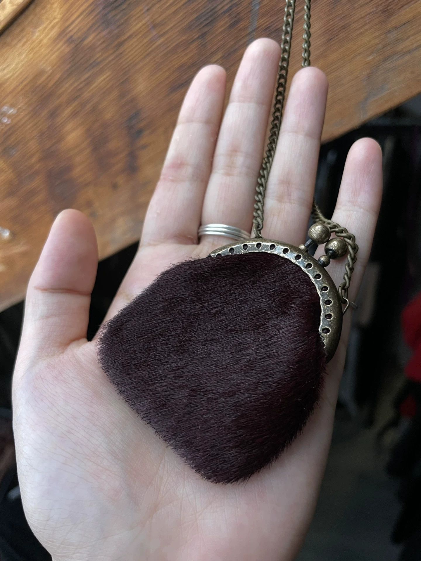 Y's Y'S 90s Vintage Brown-Red Horsehide Mini Clasp Bag Size ONE SIZE - 1 Thumbnail