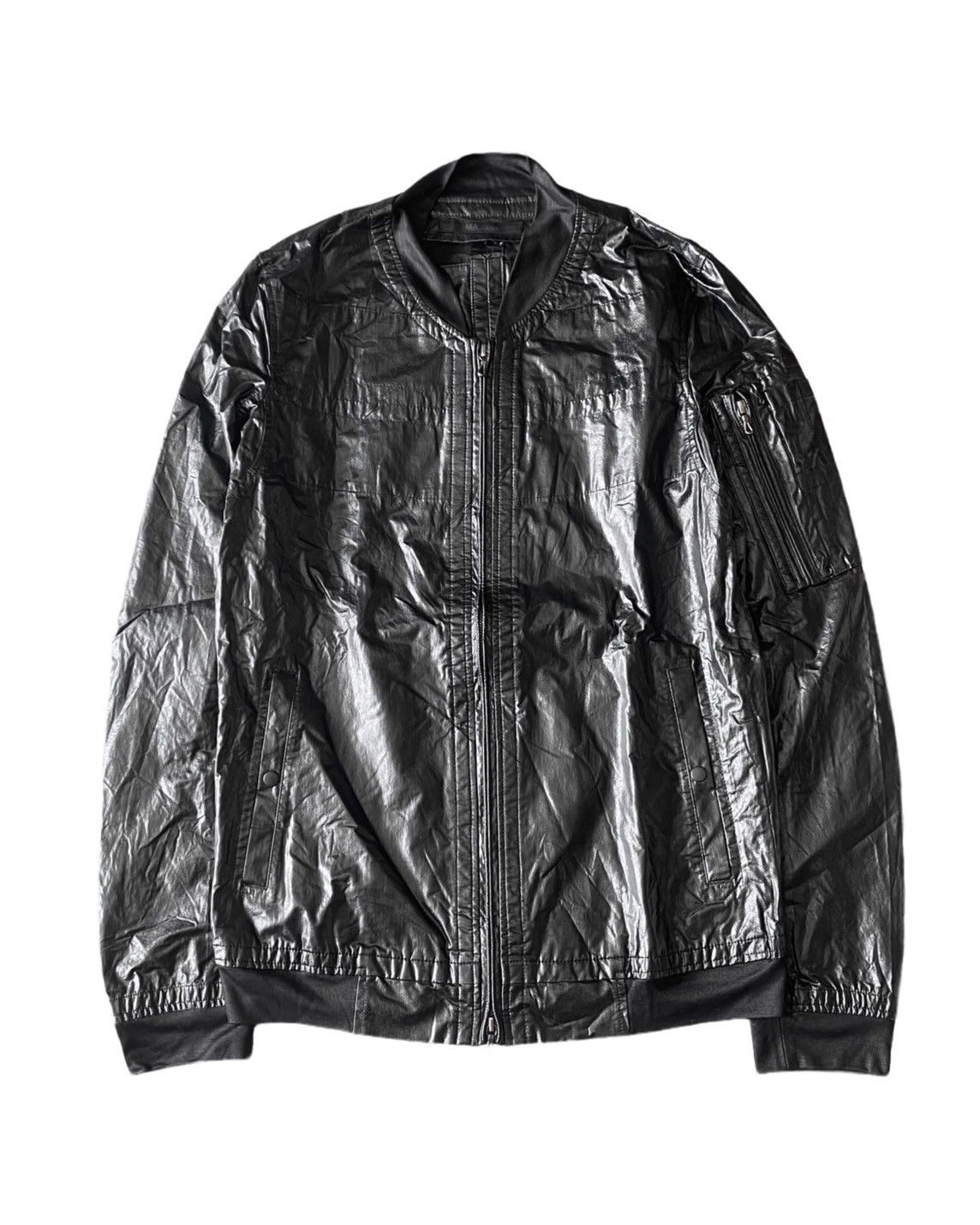 ジャケット・アウター JULIUS COVERED NECK MA-1 Zip Up Jacket Julius Black Offset Zip Leather Jacket Julius