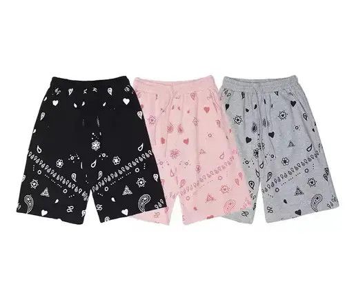 Jean 21SS Indigo Union Japan Pink Bandana Paisley Sweatshorts Size US 31 - 3 Thumbnail