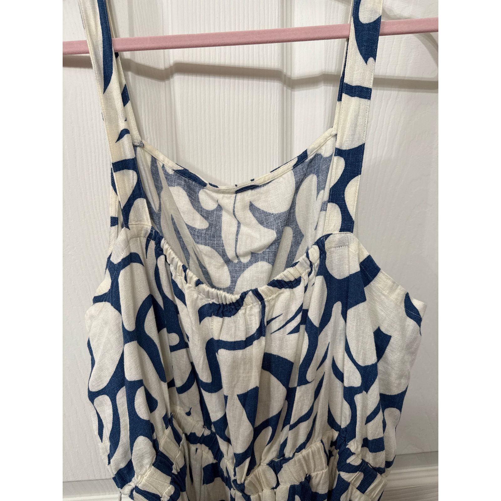 Sonoma NWOT Sonoma Blue&White Belted Linen Blend Pants Jumpsuit, XL Size 34" / US 12 / IT 48 - 5 Thumbnail