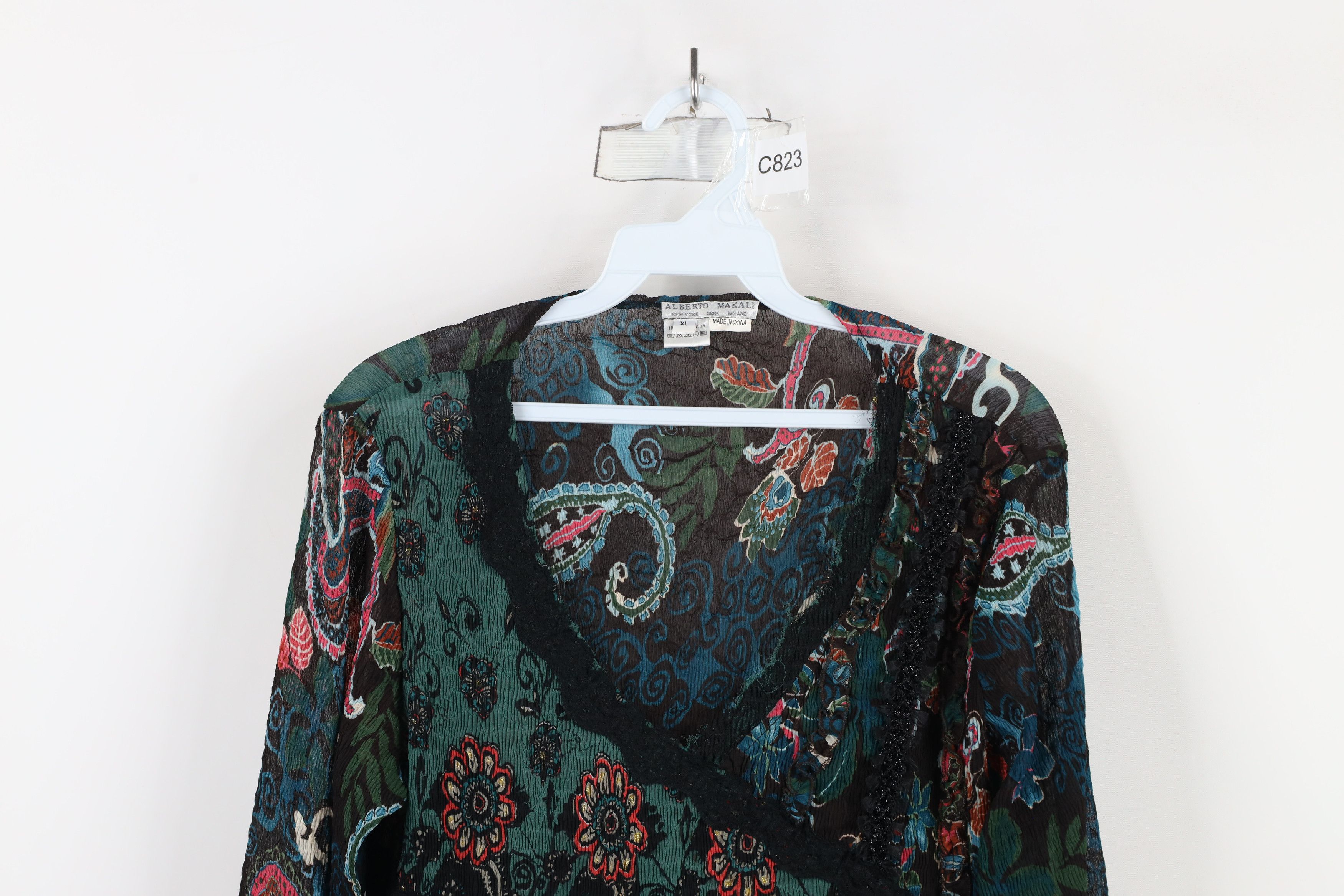 Vintage Vintage 90s Y2K Babydoll Flower Lace Sheer Blouse Top Shirt Size XL / US 12-14 / IT 48-50 - 2 Thumbnail