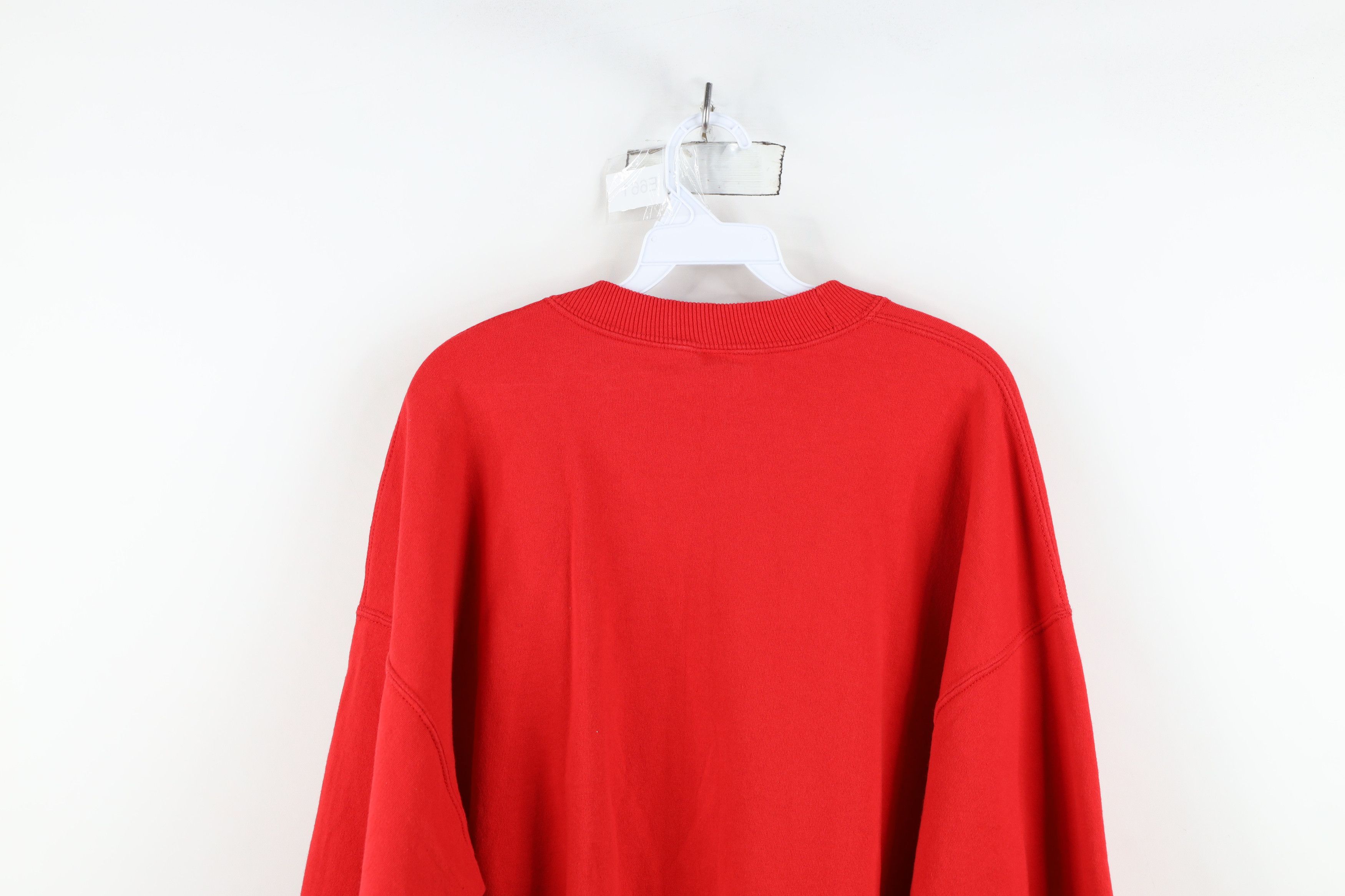 Vintage Vintage 90s The Snowman Hockey Crewneck Sweatshirt Red Size US XL / EU 56 / 4 - 14 Thumbnail