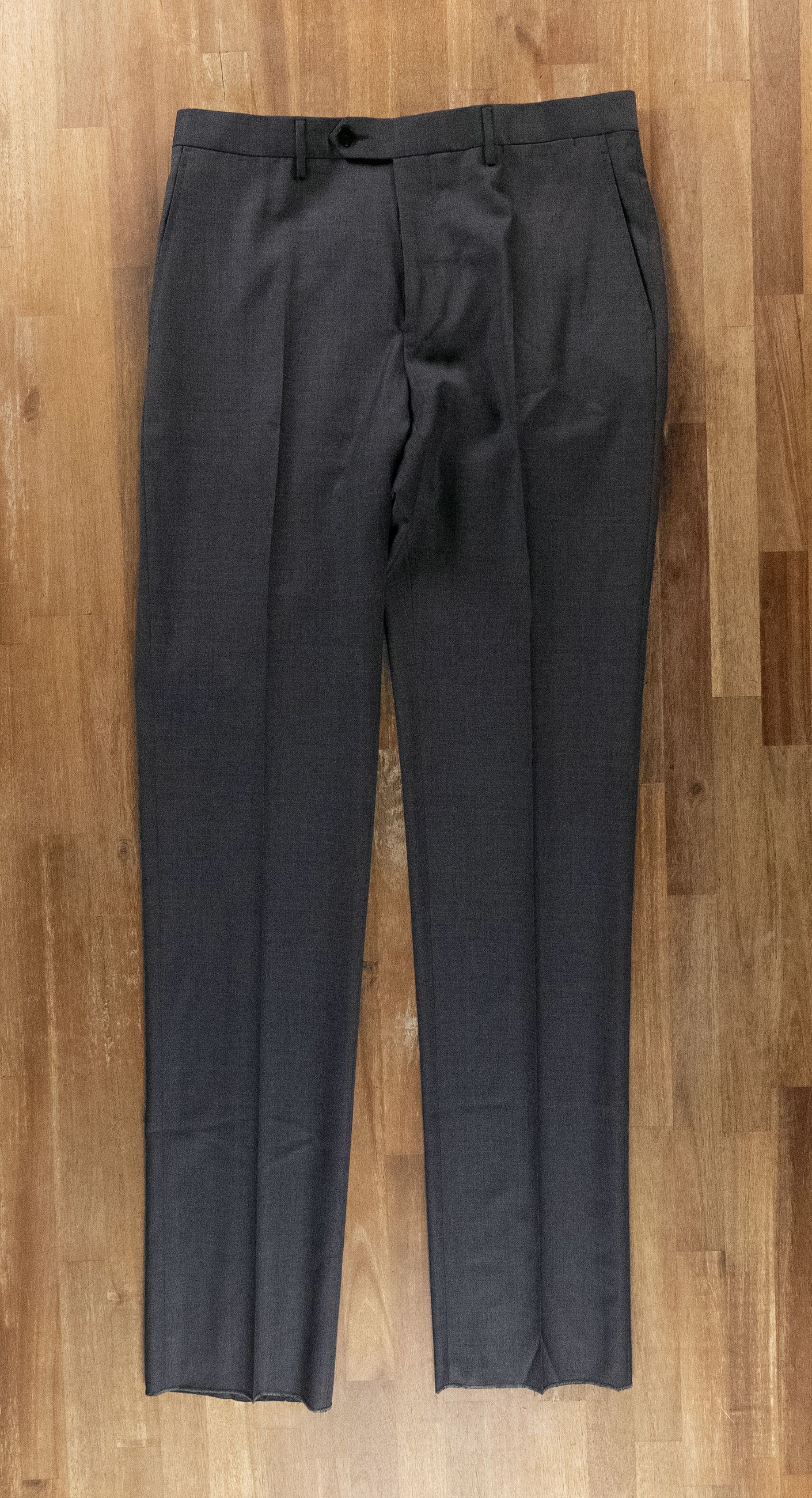 Caruso CARUSO gray flat front wool dress pants trousers 32 / 48 Size US 32 / EU 48 - 1 Thumbnail