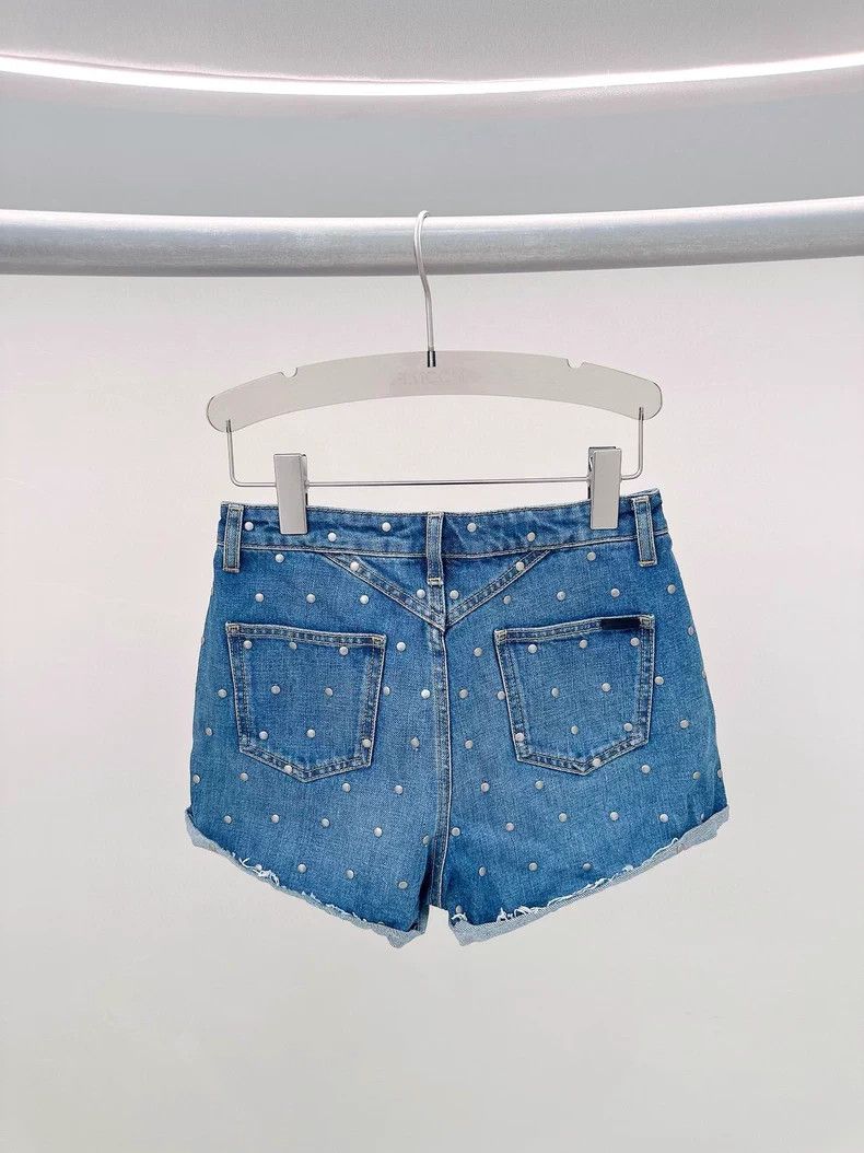Saint Laurent Paris Saint Laurent Paris Blue Rivet Shorts Size 27" / US 4 / IT 40 - 2 Thumbnail
