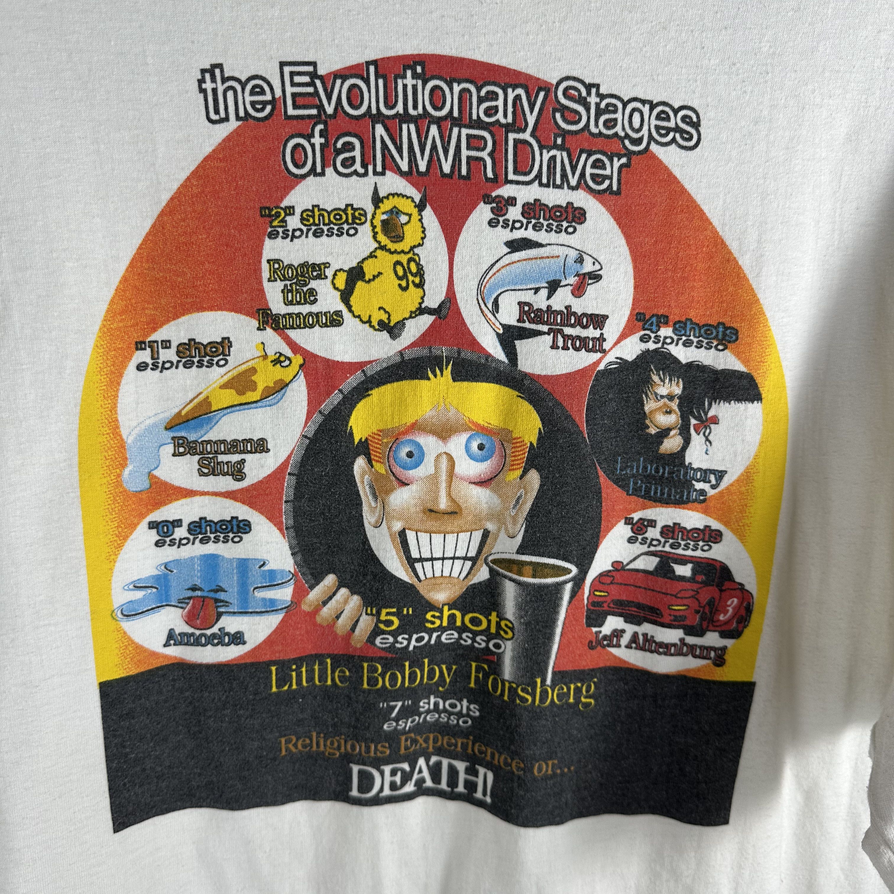 Vintage 90s Little Bobby Forsberg The Evolutionary Stages Of NWR Tee Size US XXL / EU 58 / 5 - 2 Thumbnail