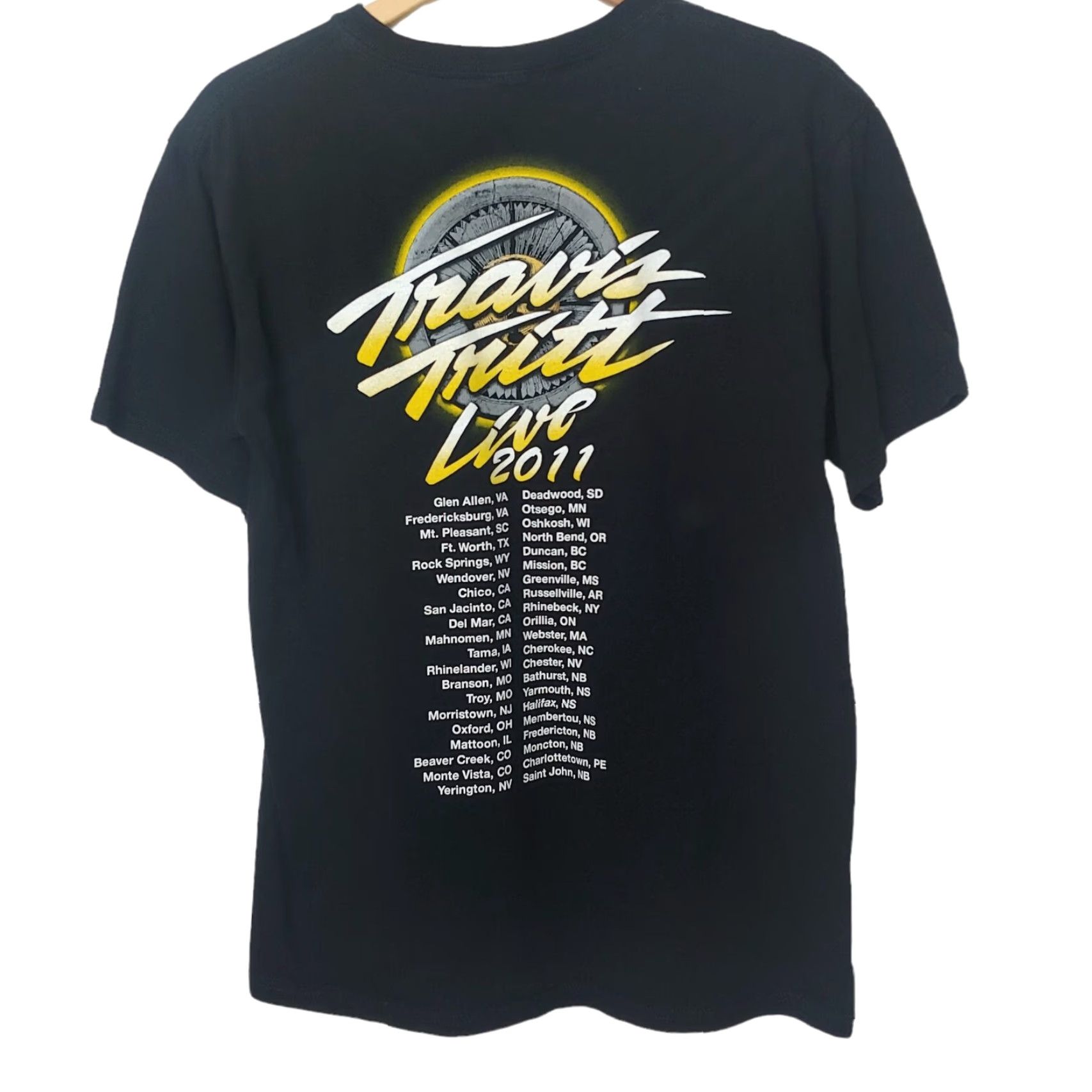 Anvil Travis Tritt Live Tour 2011 Shirt Medium Black Country Music Graphic T-Shirt Men Crew Neck Short Sleeve Size US M / EU 48-50 / 2 - 3 Thumbnail