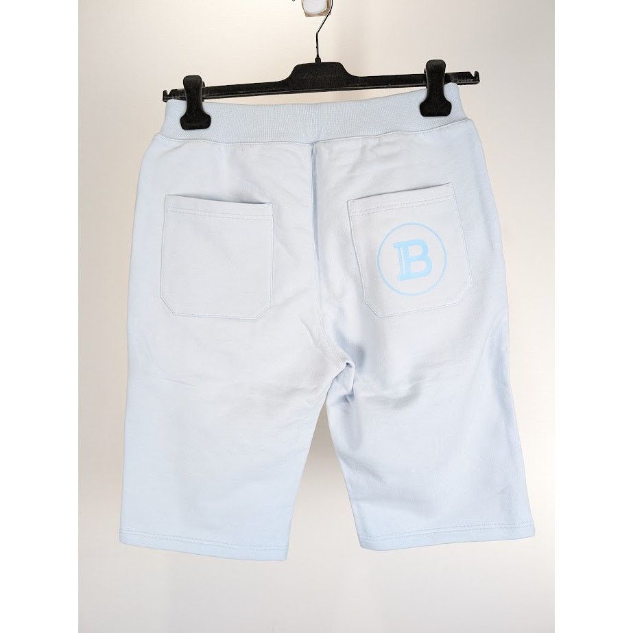 Balmain o1rshd1 B Logo Jogger Short in Baby Blue Size US 32 / EU 48 - 1 Thumbnail