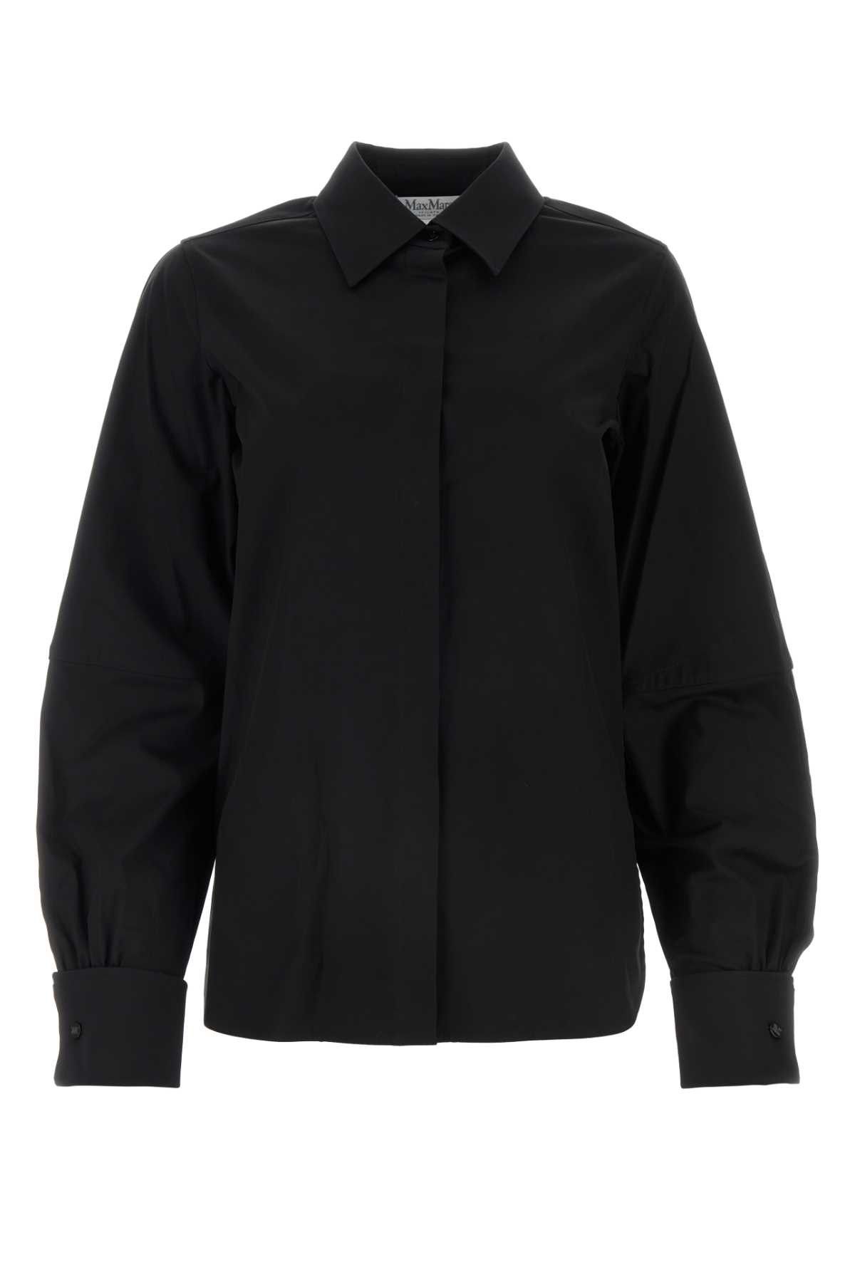 Black Stretch Poplin Pagina Shirt