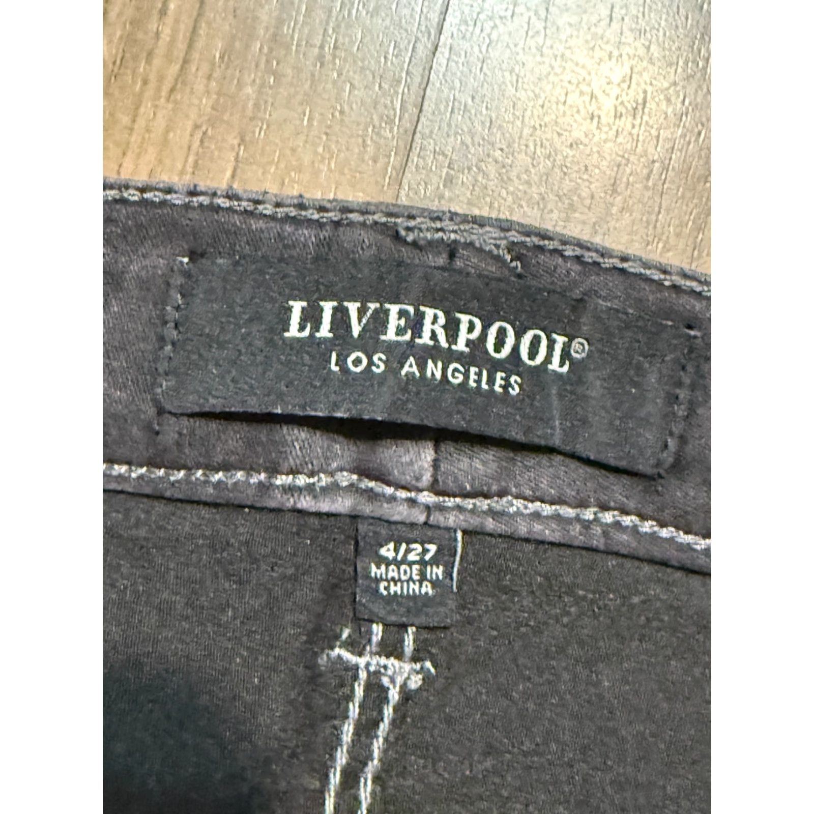 Vintage Liverpool Jeans Women's Skinny Jeans Mid Rise Black Denim 27 Inseam 4 5-Pocket Stretch Size 27" / US 4 / IT 40 - 5 Thumbnail