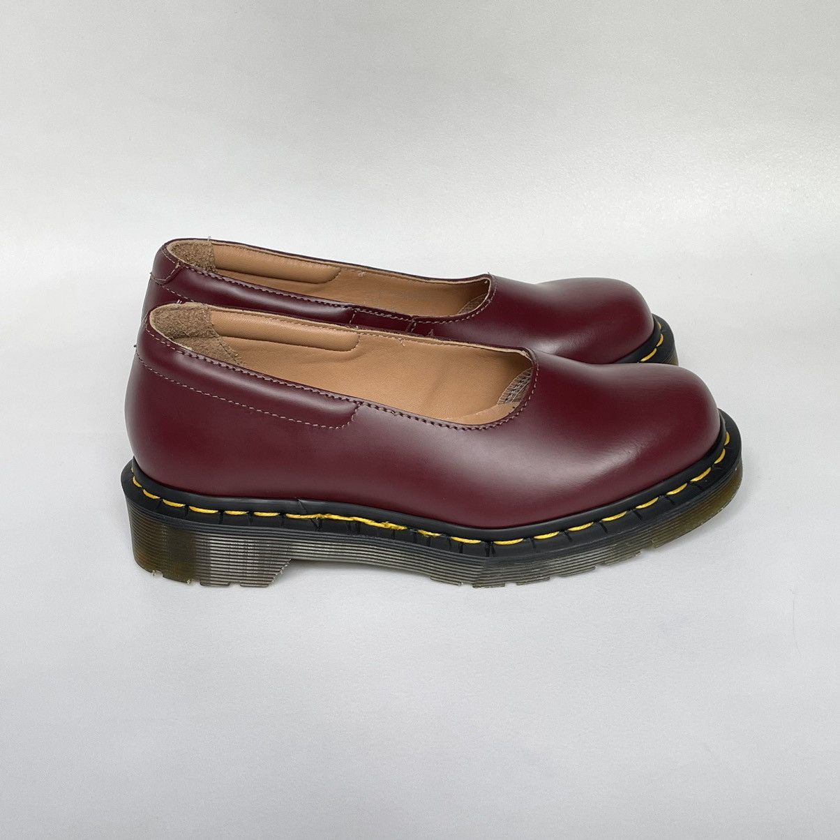 Comme des Garcons × Dr. Martens Cherry Red Leather ‘Mie Pump’ Shoes Size US 6 / IT 36 - 3 Thumbnail