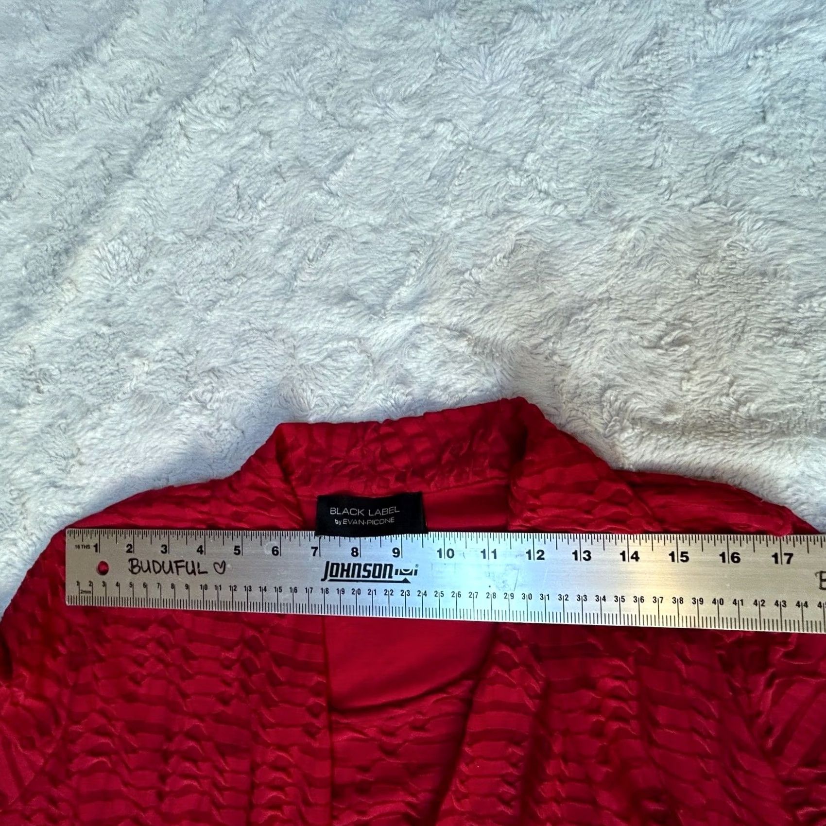 Evan Picone Black Label by Evan-Picone Women's Blouse Textured Ruffle Long Sleeve Pink XL Size XL / US 12-14 / IT 48-50 - 3 Thumbnail